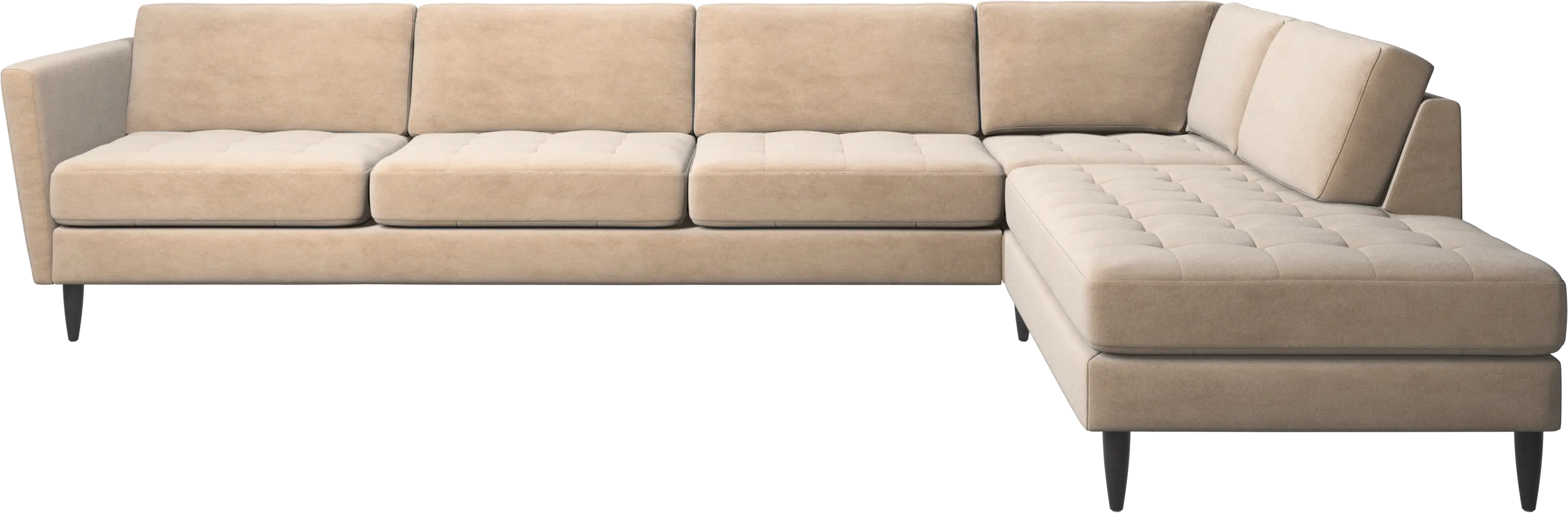 Osaka corner sofa with lounging unit, tufted seat