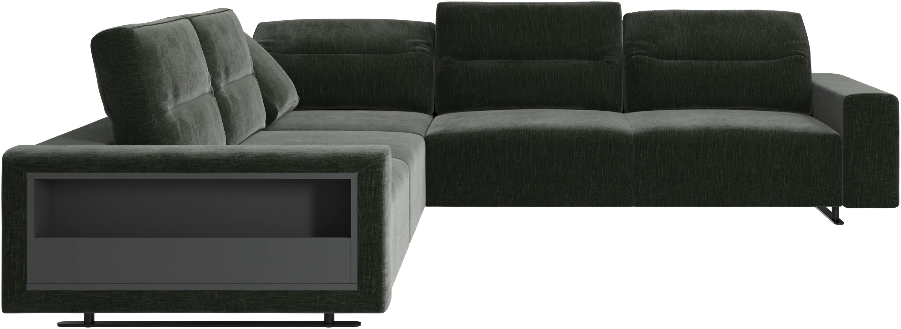 Hampton corner sofa with adjustable back and storage