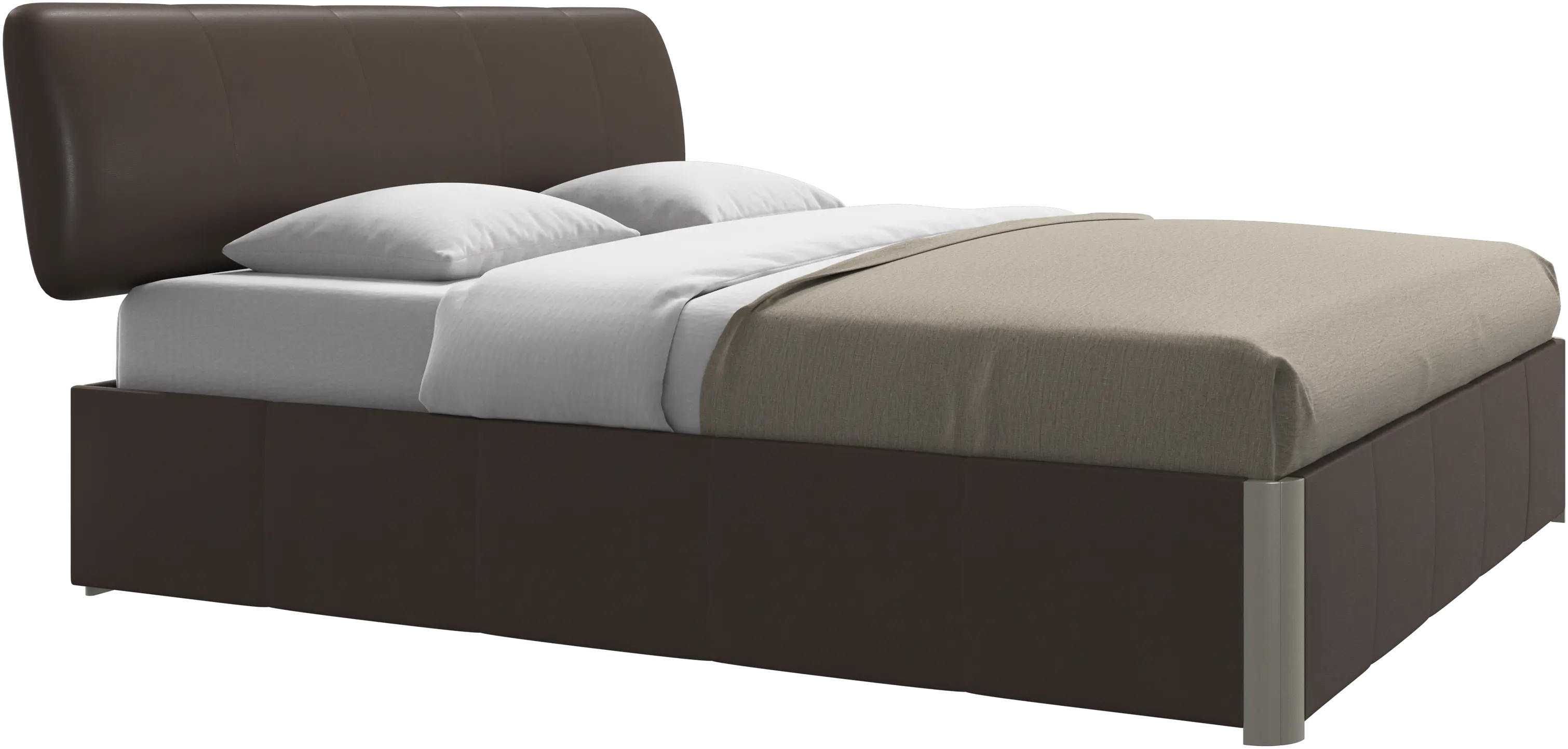 Element bed, bed-mounted headboard, with slats and storage solution, excl. mattress