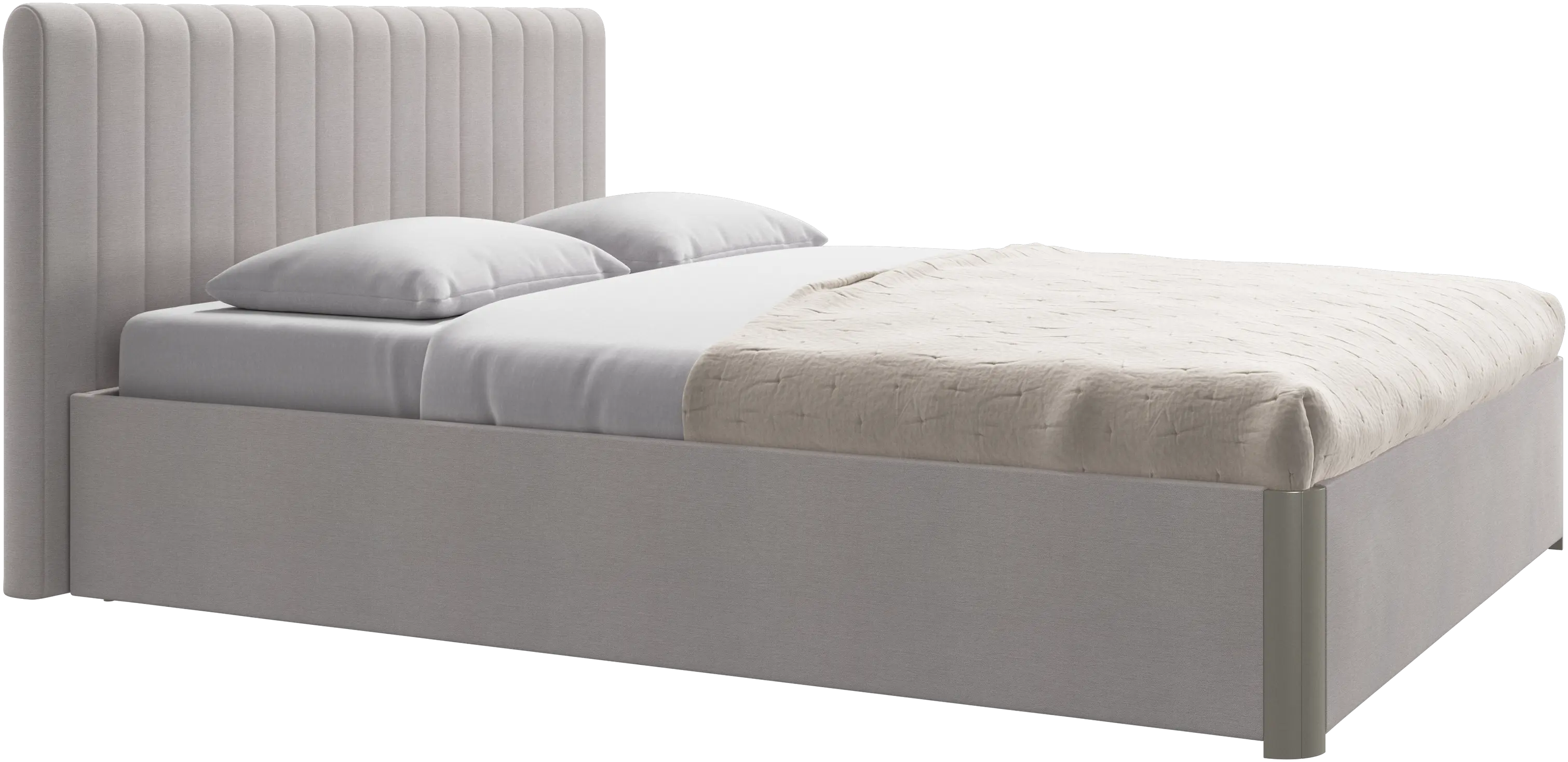 Element bed, bed-mounted headboard, with slats and storage solution, excl. mattress