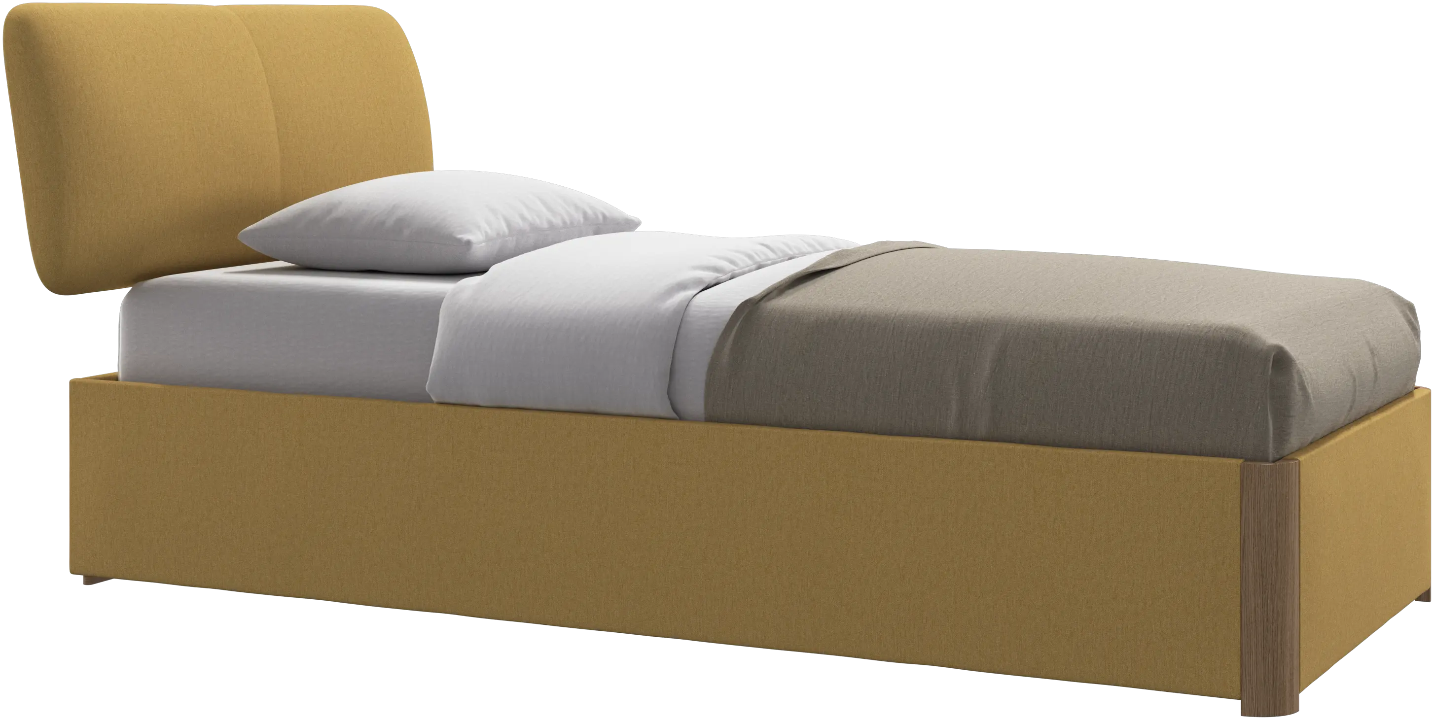 Element bed, bed-mounted headboard, with slats and storage solution, excl. mattress