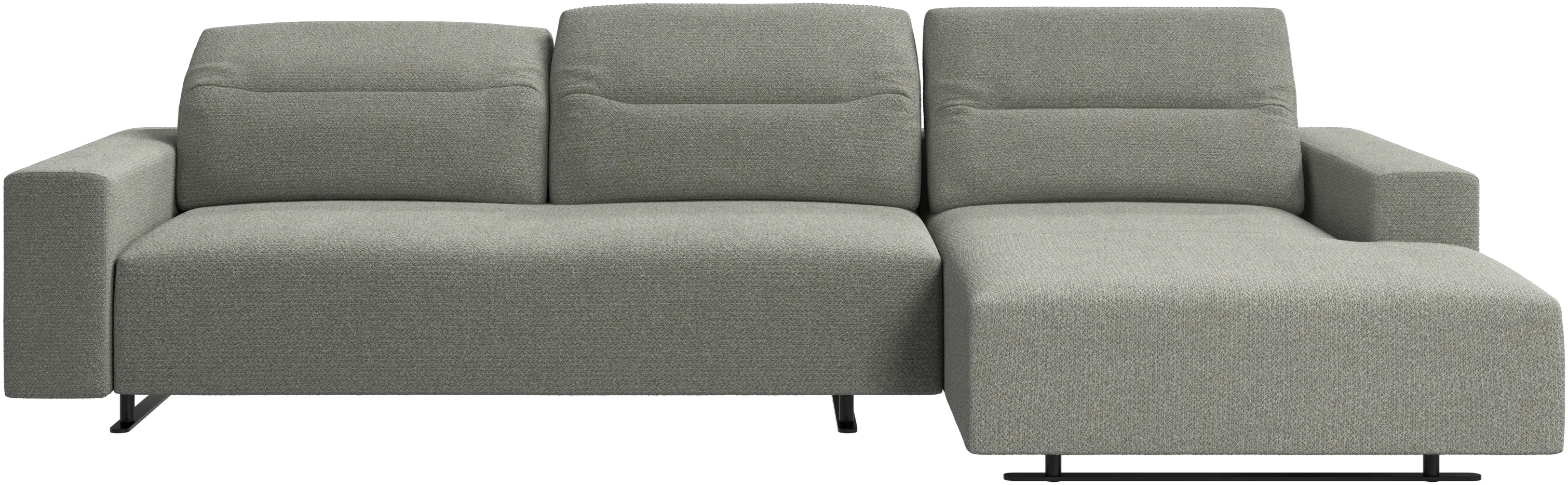 Hampton sofa with adjustable back, resting unit and storage both sides