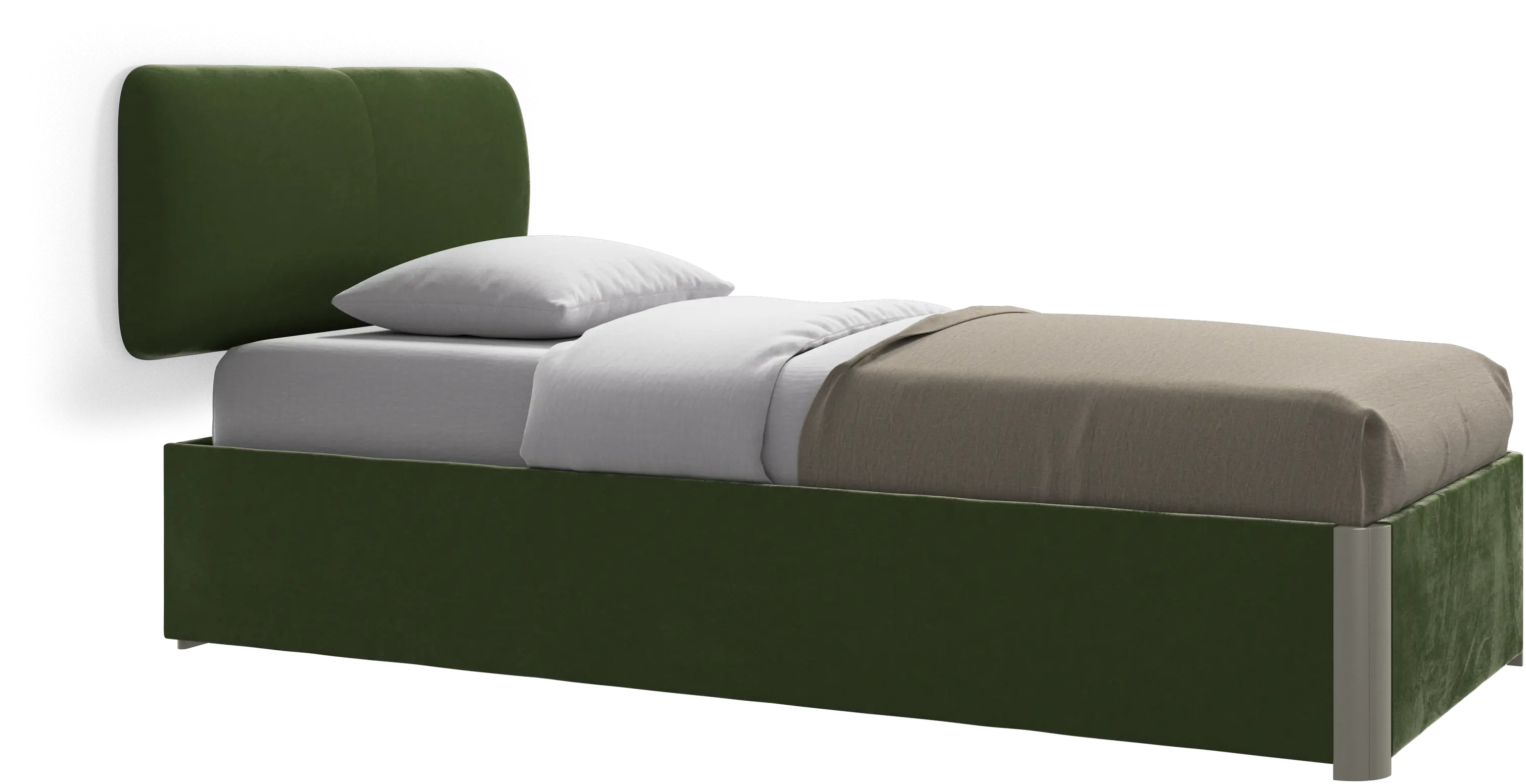 Element bed, wall-mounted headboard, with slats and storage solution, excl. mattress