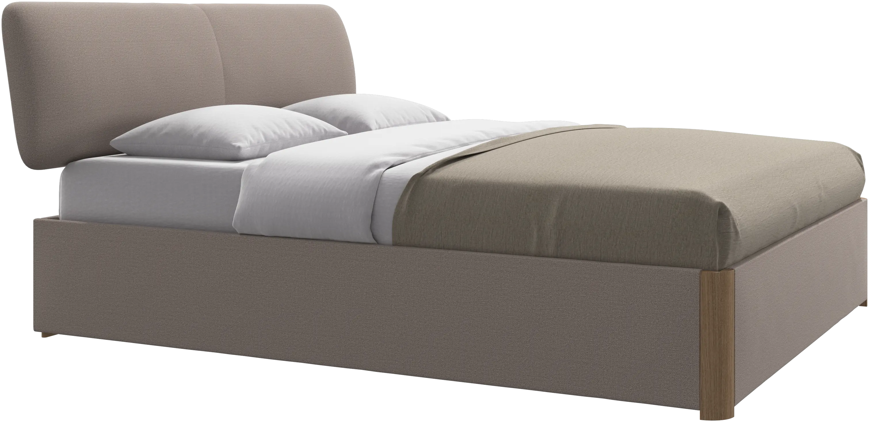Element bed, bed-mounted headboard, with slats and storage solution, excl. mattress