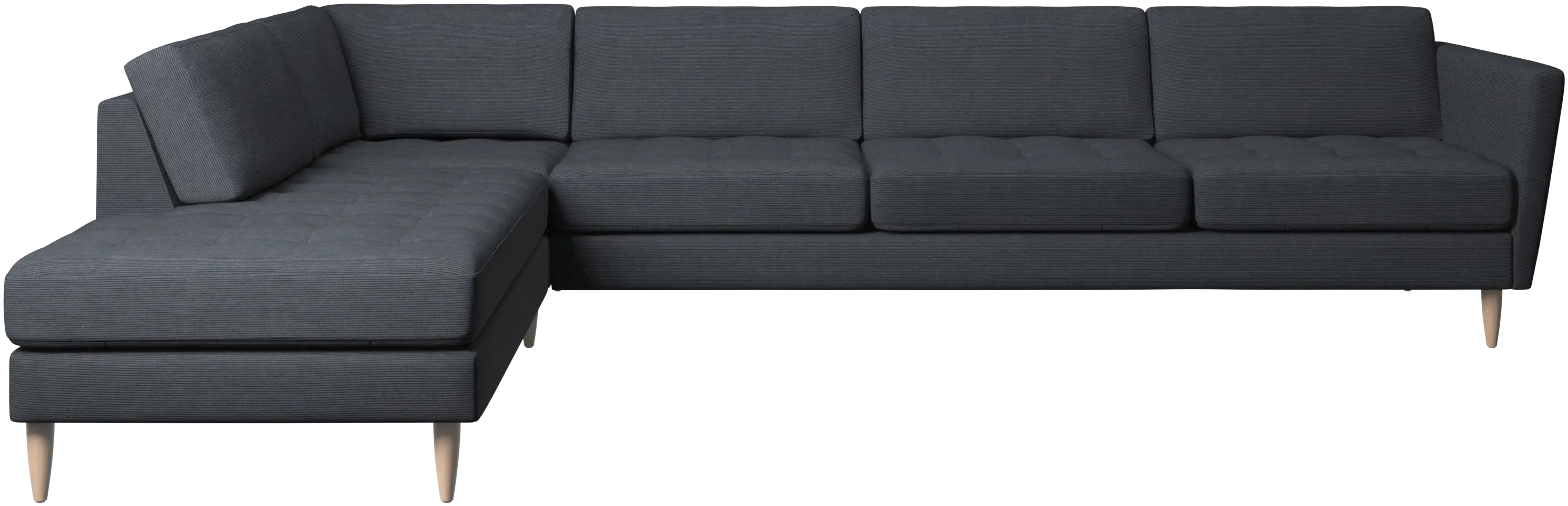 Osaka corner sofa with lounging unit, tufted seat