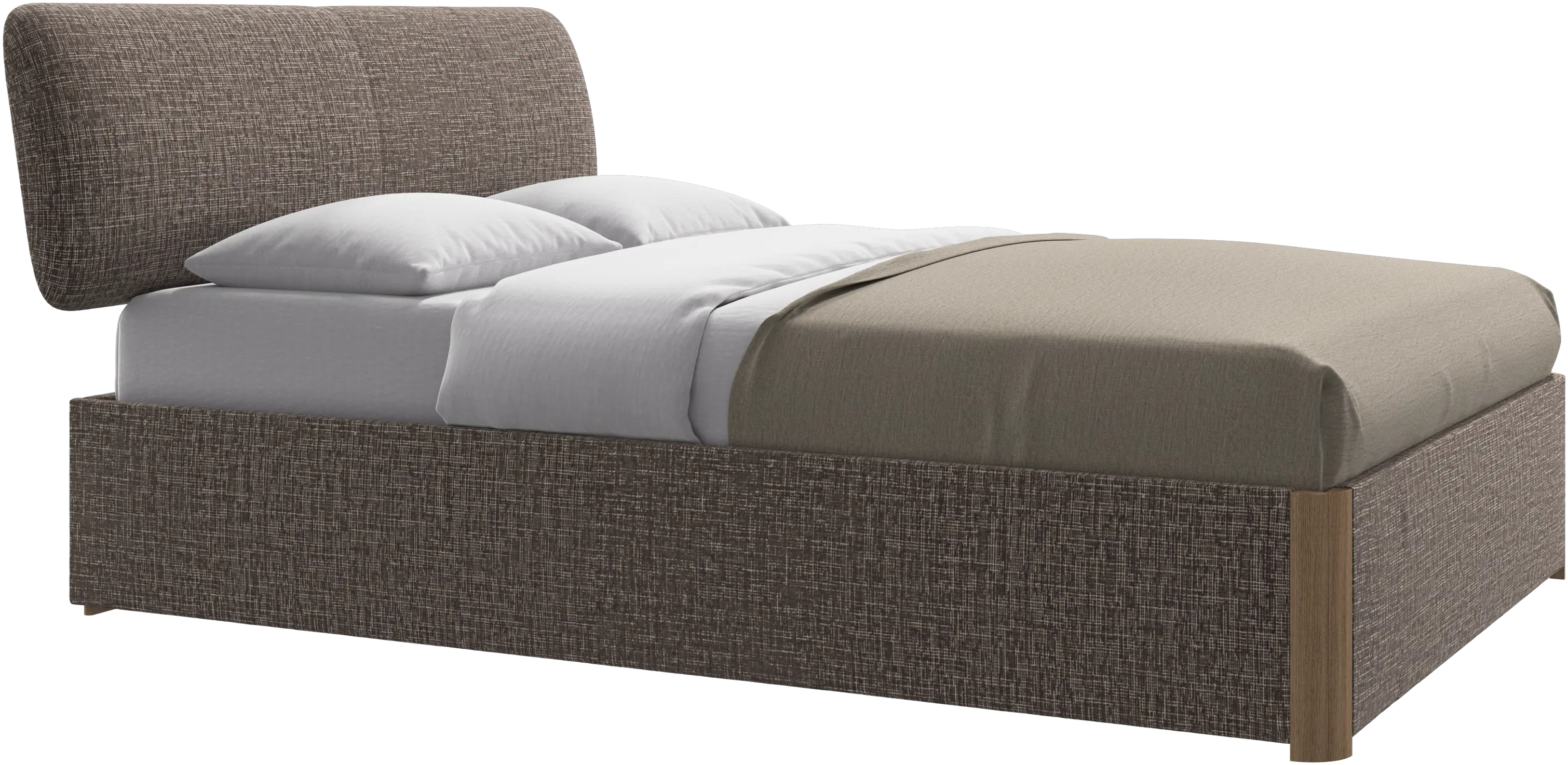 Element bed, bed-mounted headboard, with slats and storage solution, excl. mattress