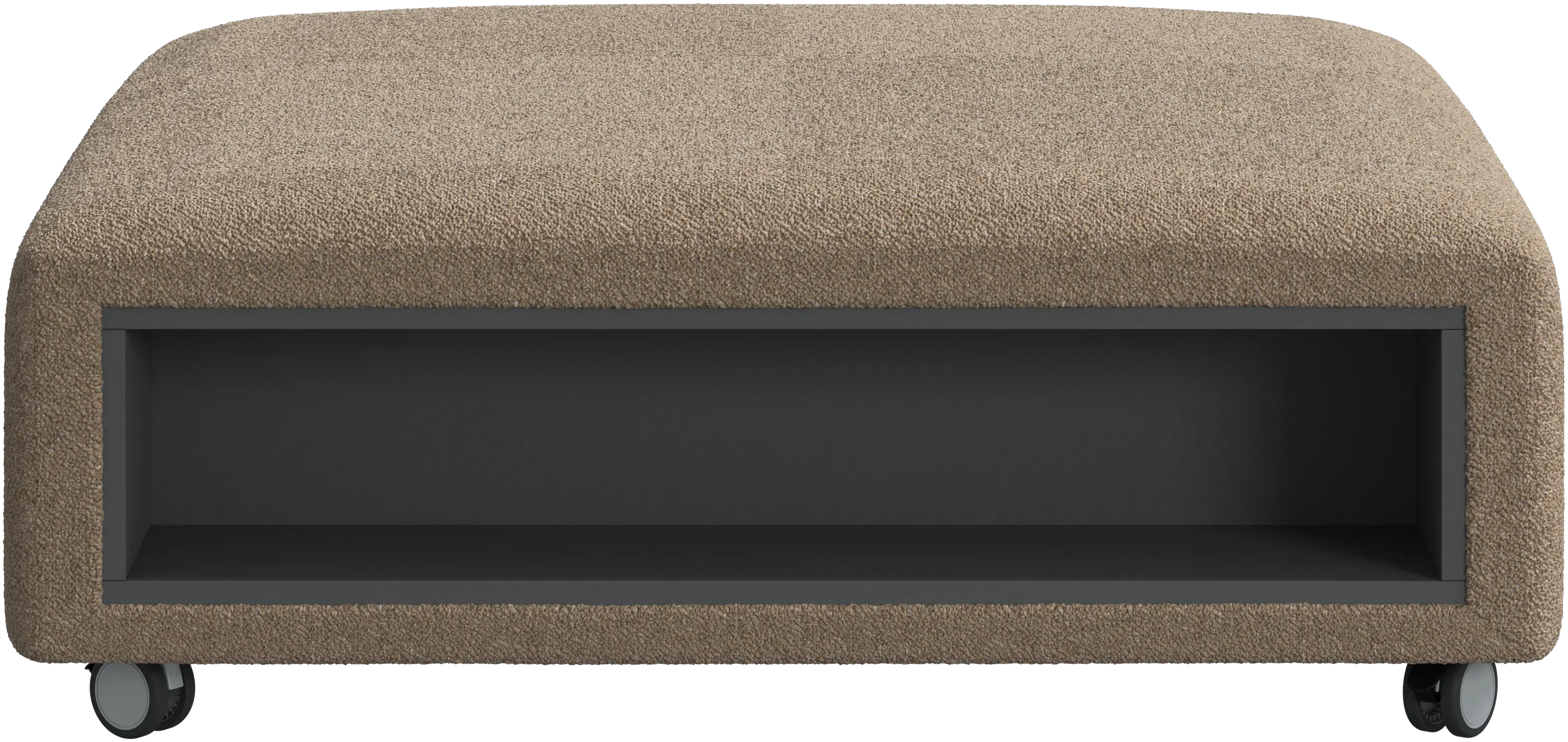 Hampton footstool on wheels with storage left and right sides