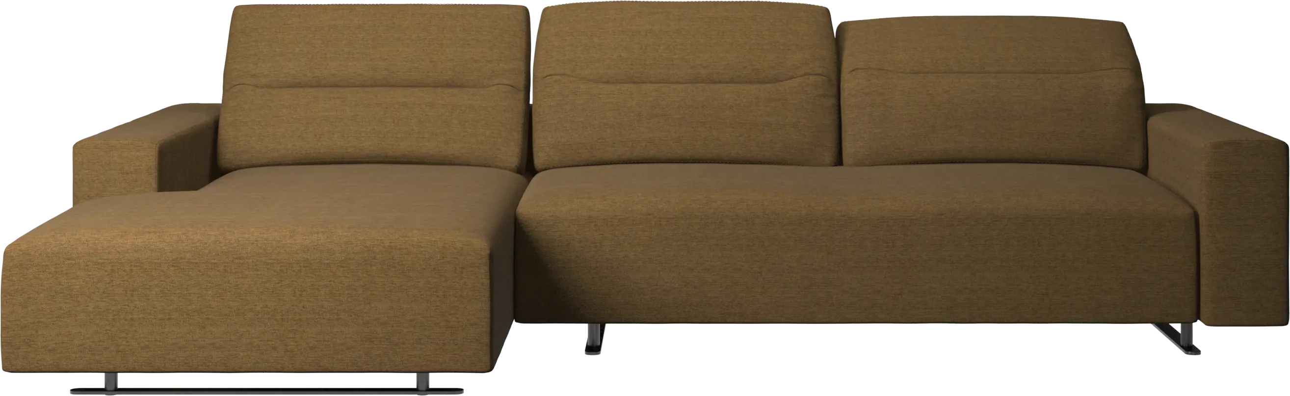 Hampton sofa with adjustable back, resting unit and storage left side