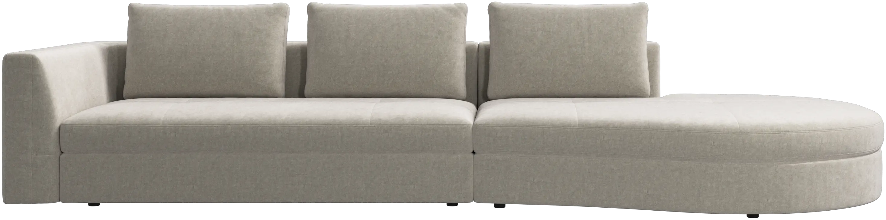 Bergamo sofa with round lounging unit,right