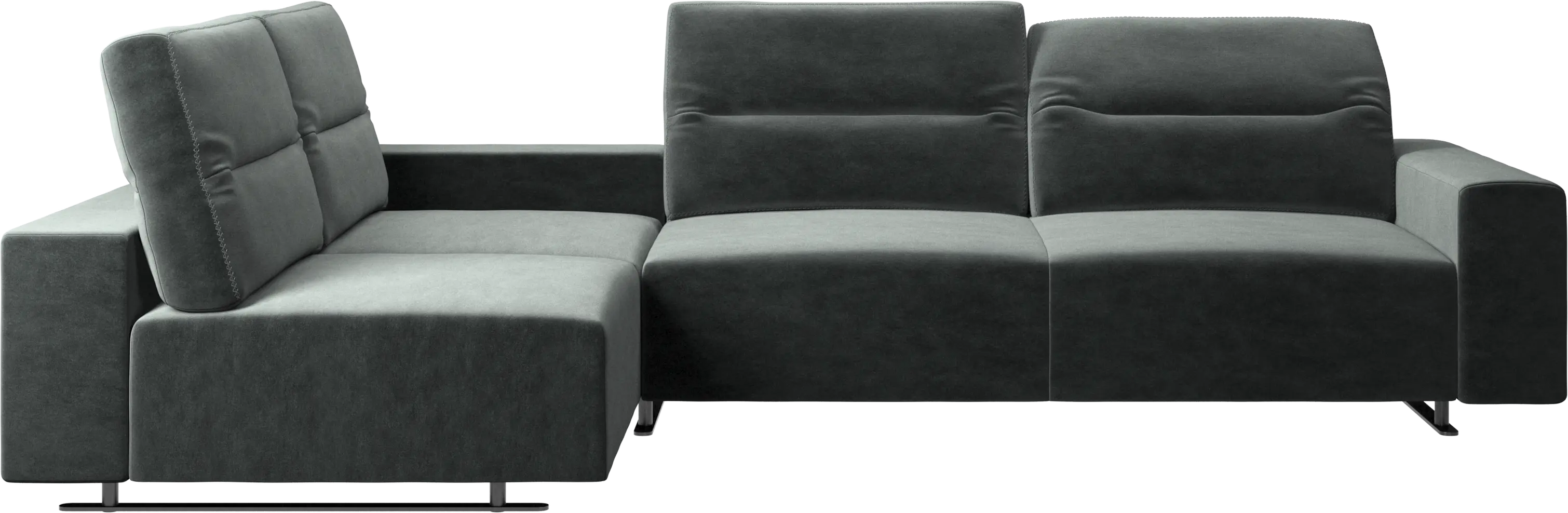Hampton corner sofa with adjustable back and storage on right side