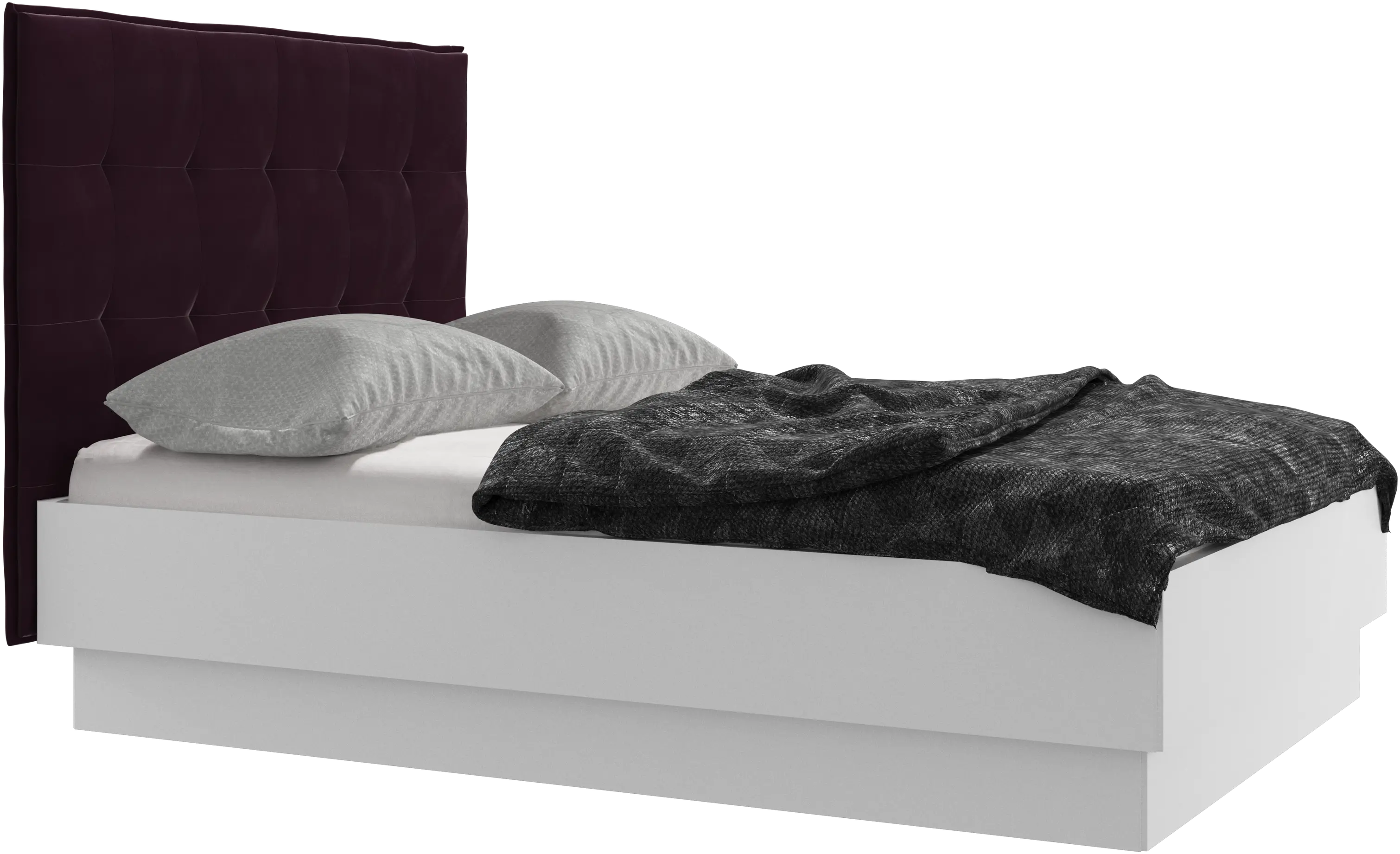Lit Lugano avec rangement intégré, sommier inclus, hors matelas