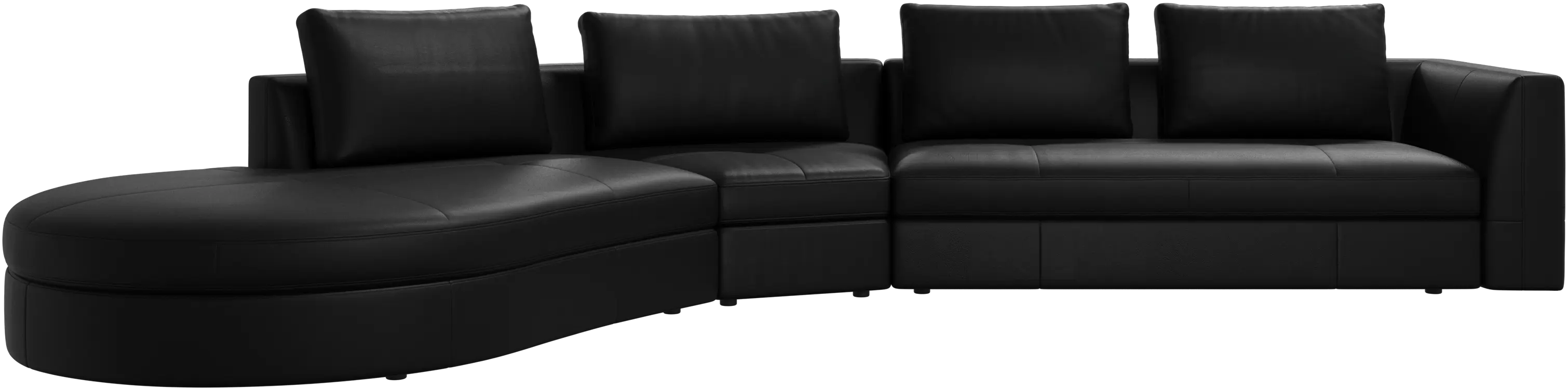 Bergamo sofa with round lounging unit, left