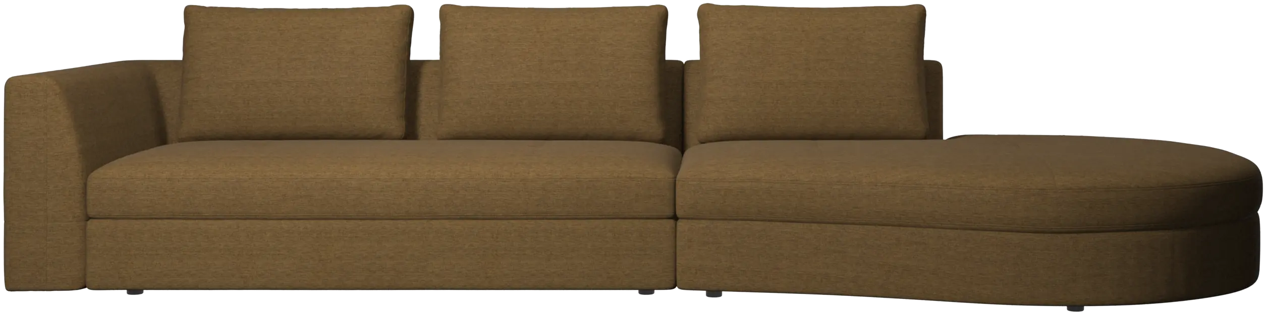 Bergamo sofa with round lounging unit,right