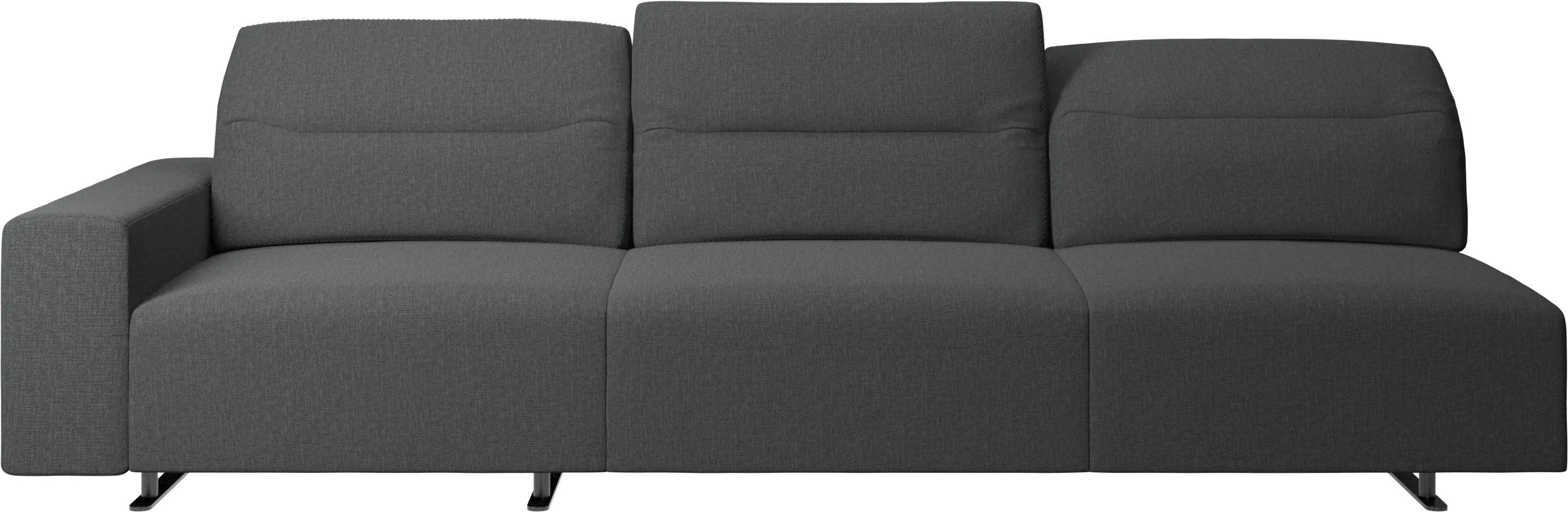 Hampton sofa with adjustable back and storage on the left side