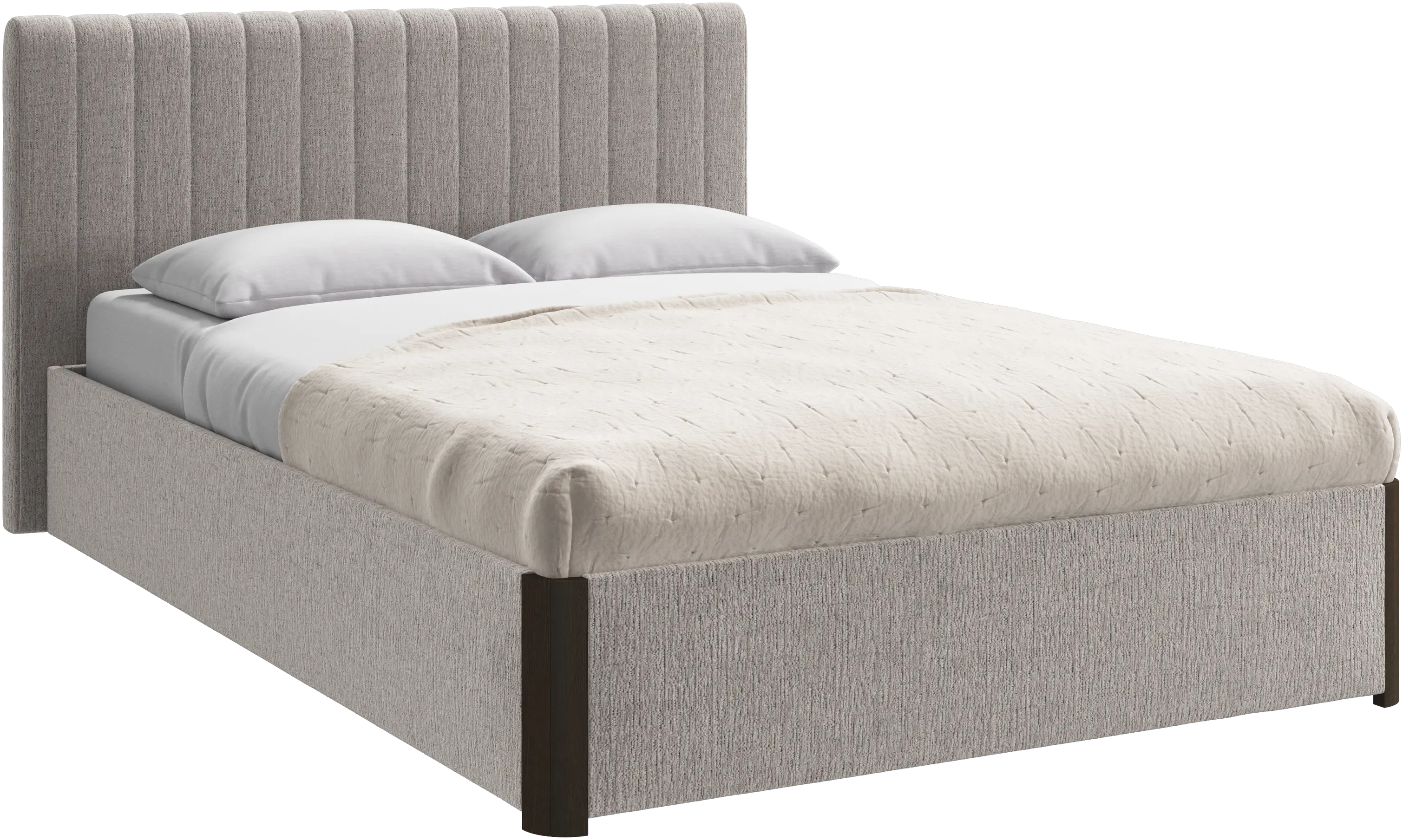 Element bed, bed-mounted headboard, with slats and storage solution, excl. mattress
