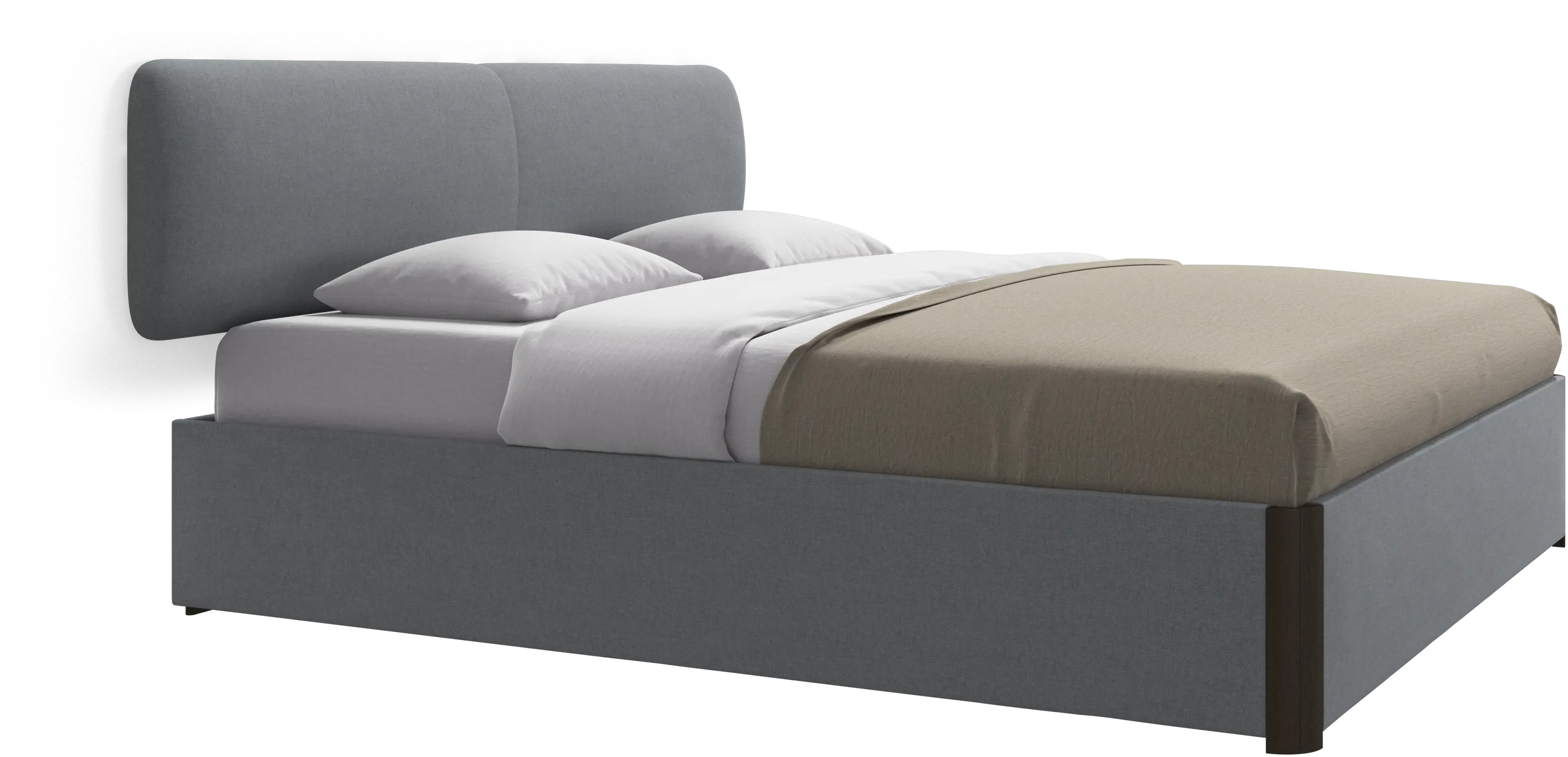 Element bed, wall-mounted headboard, with slats and storage solution, excl. mattress