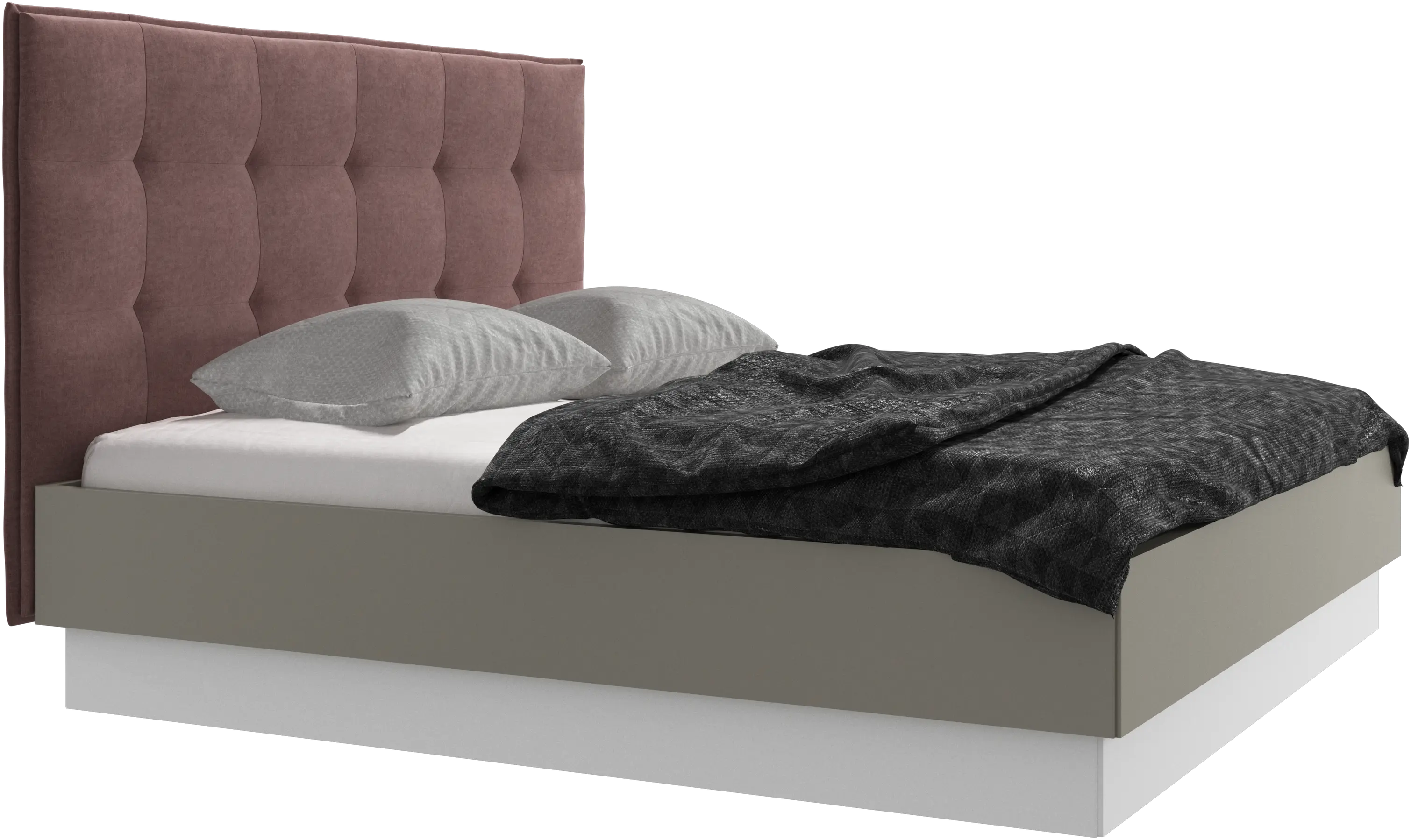 Lugano storage bed with lift-up frame and slats, excl. mattress