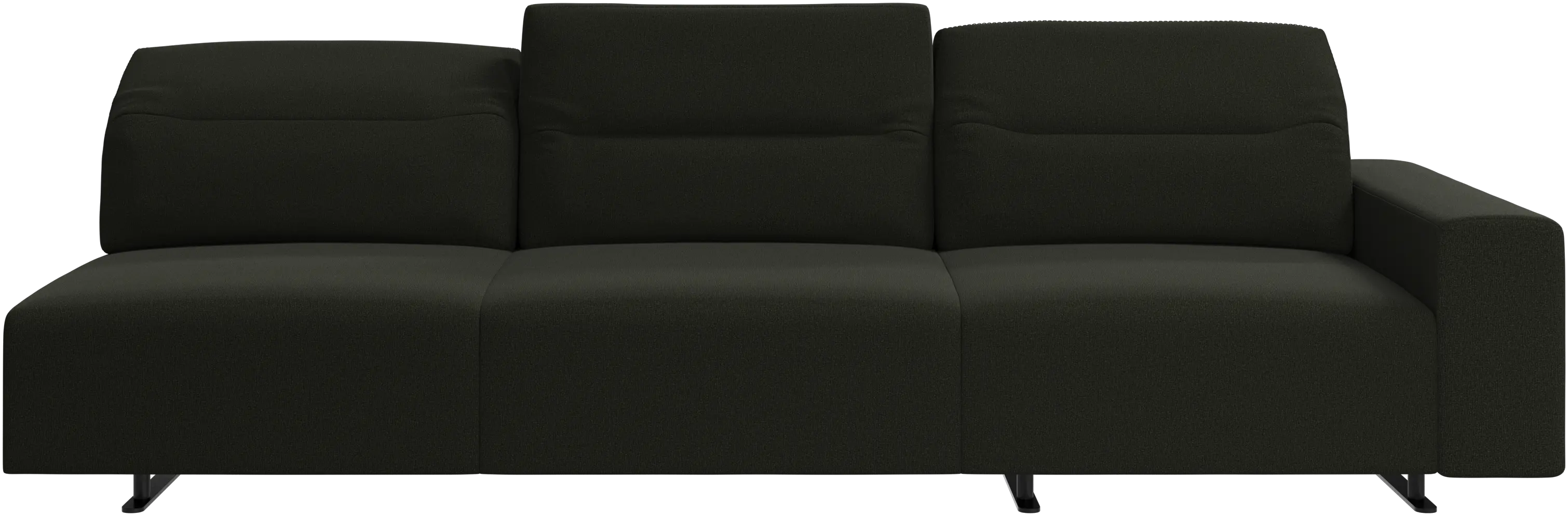 Hampton sofa with adjustable back and storage on the right side