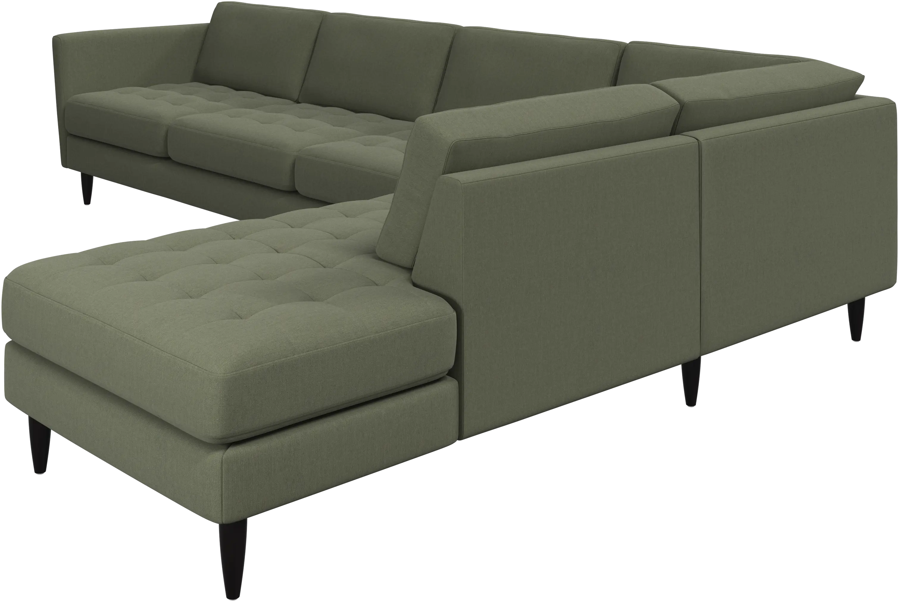Osaka corner sofa with lounging unit, tufted seat