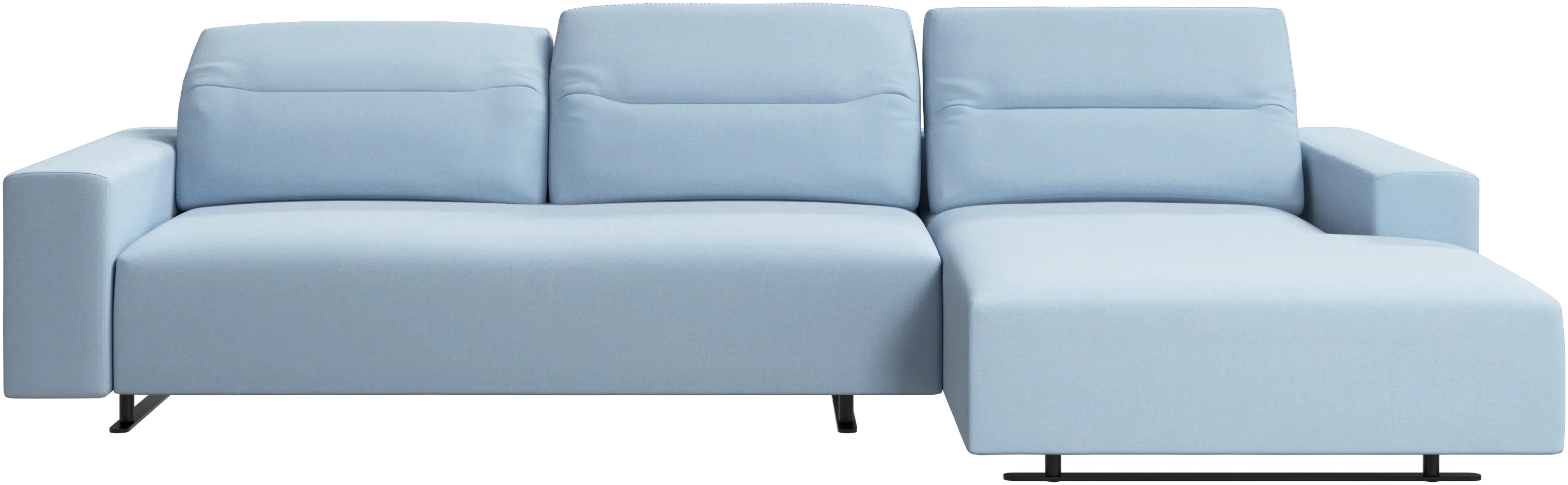 Hampton sofa with adjustable back, resting unit and storage right side