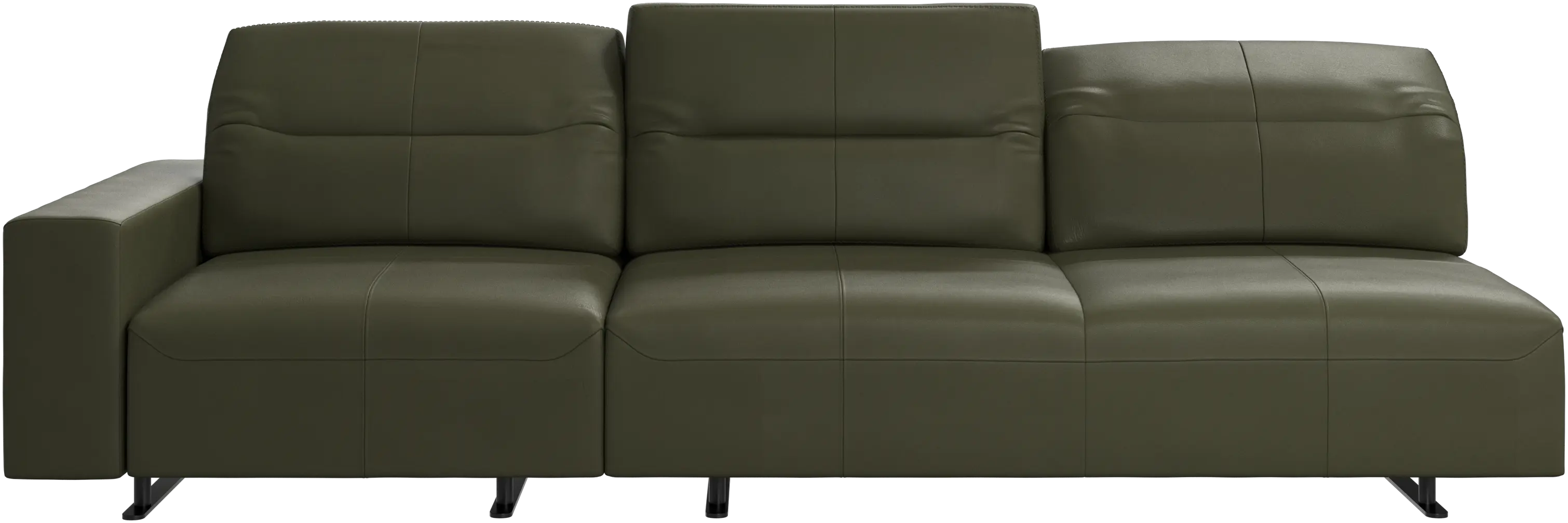 Hampton sofa with adjustable back and storage on the left side