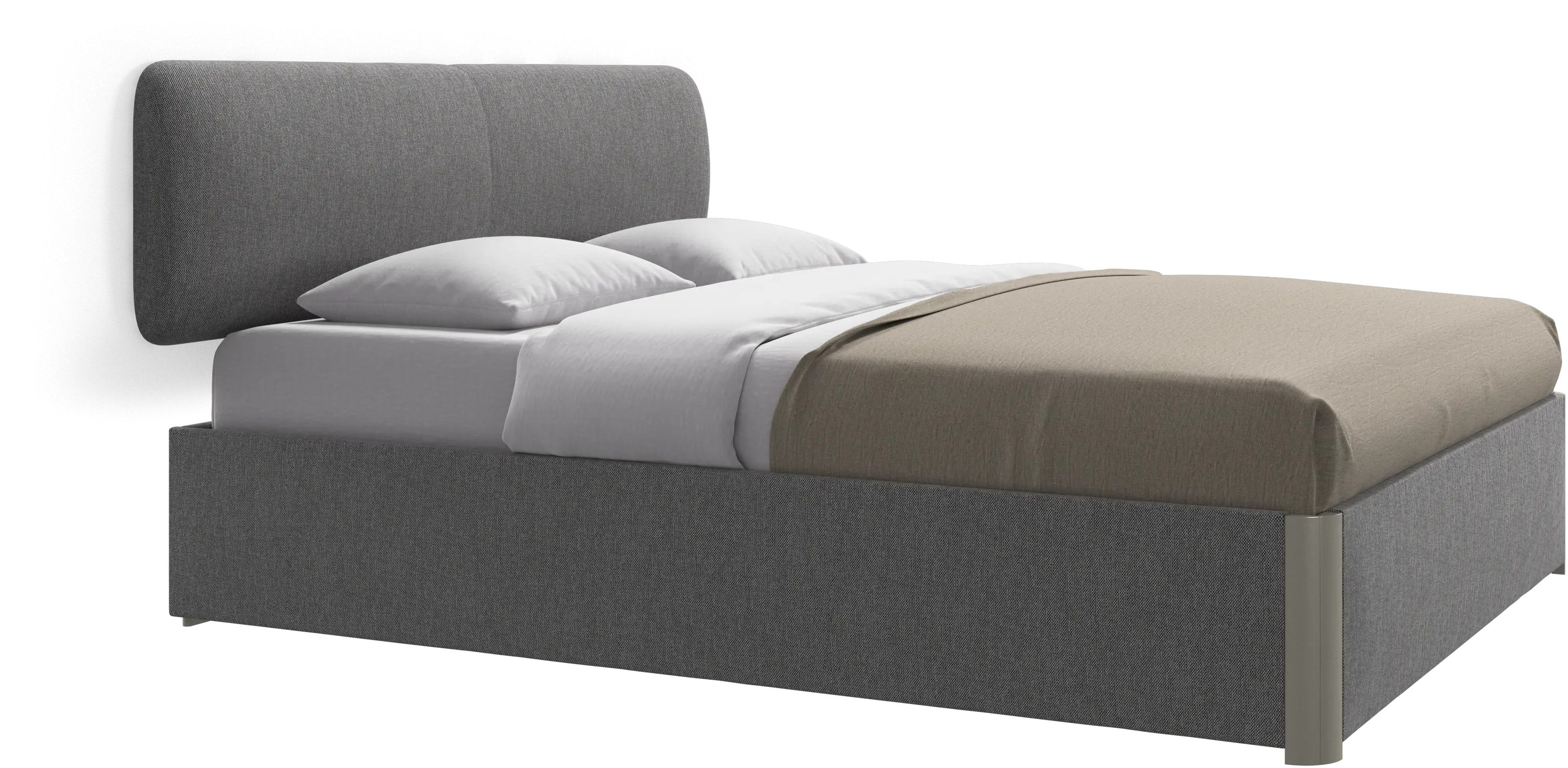 Element bed, wall-mounted headboard, with slats and storage solution, excl. mattress