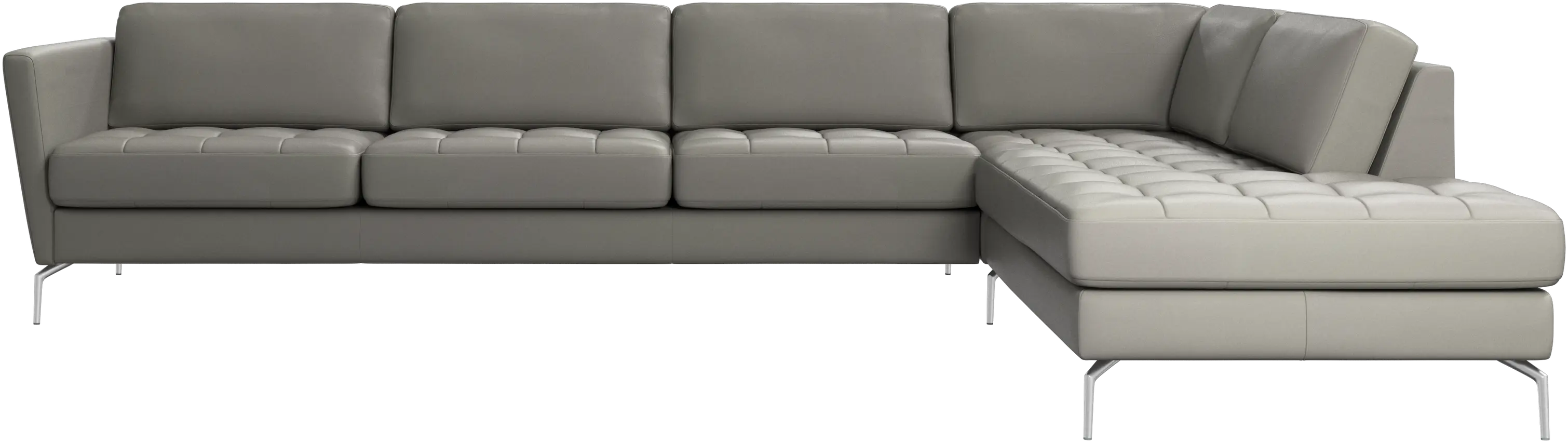 Osaka corner sofa with lounging unit, tufted seat