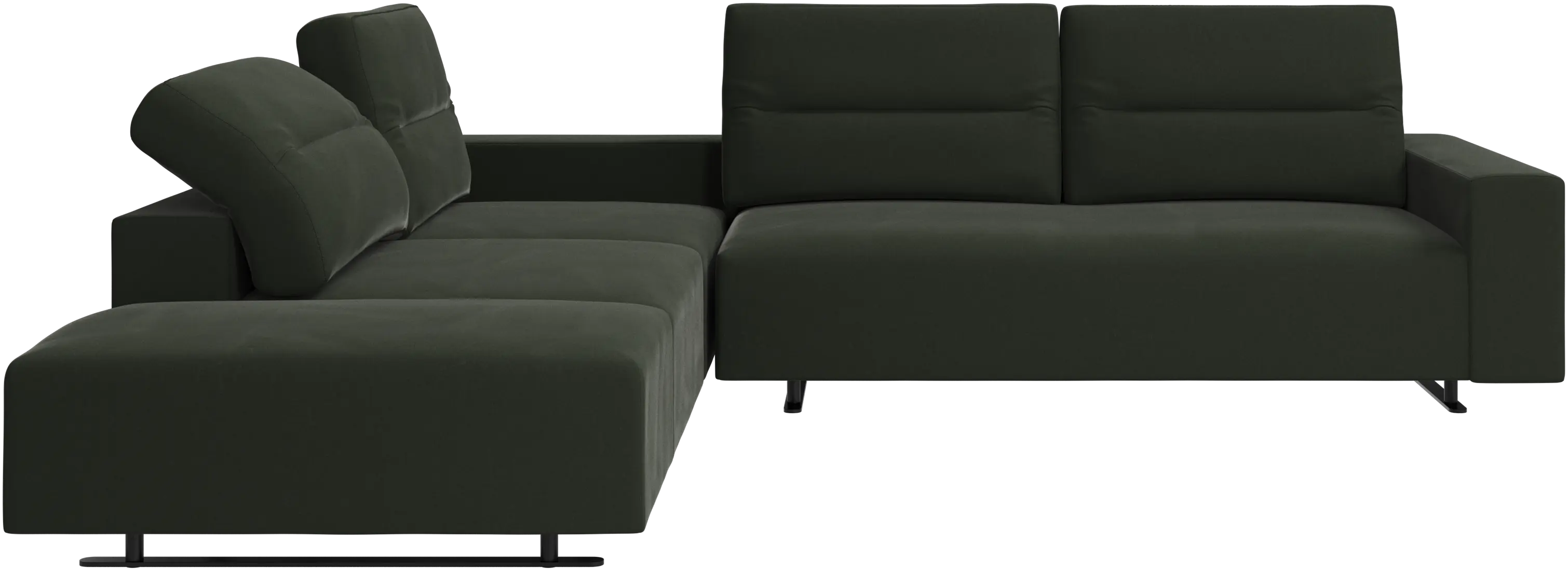 Hampton corner sofa with adjustable back and lounging unit