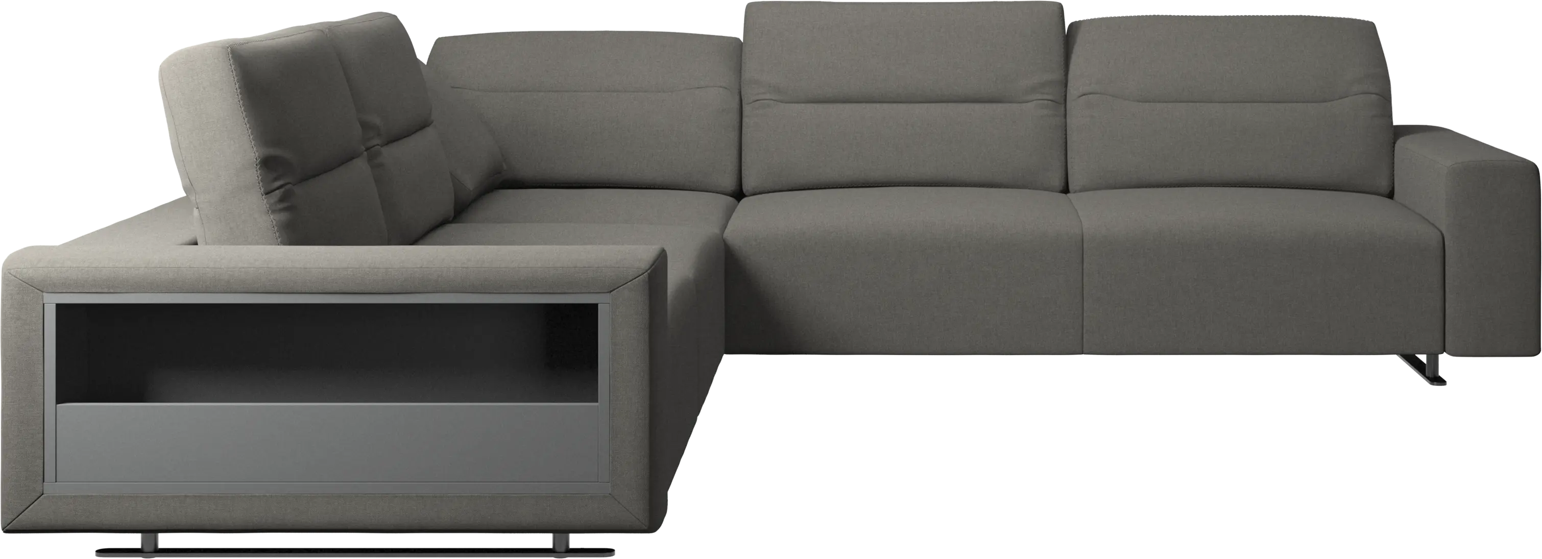 Hampton corner sofa with adjustable back and storage on left side