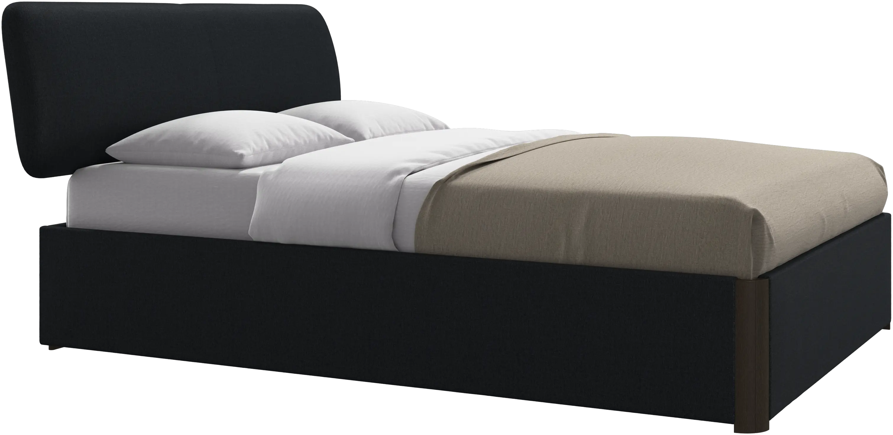 Element cama, cabecero montado en la cama, con láminas y solución de almacenamiento, excl. colchón