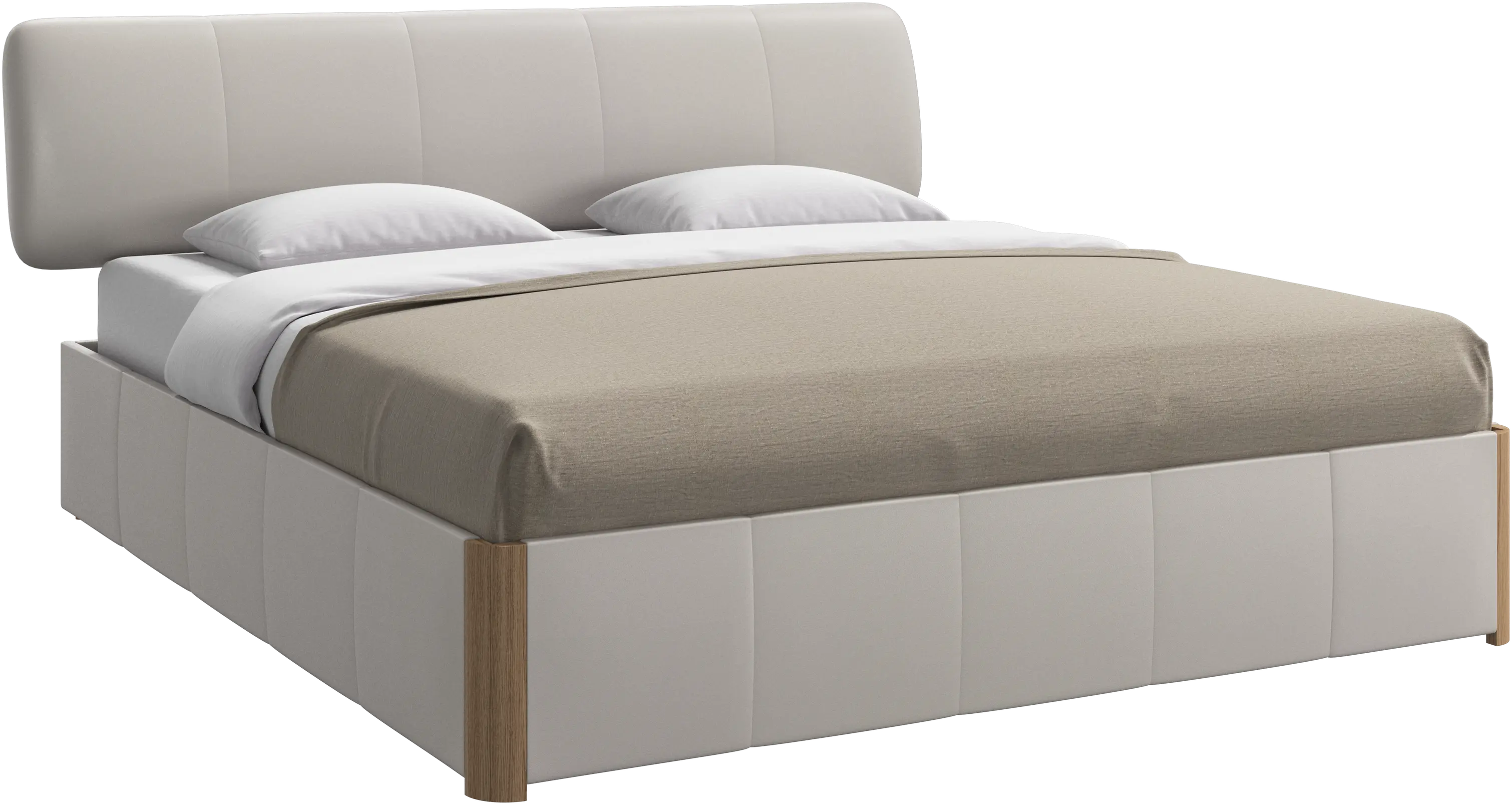 Element bed, bed-mounted headboard, with slats and storage solution, excl. mattress