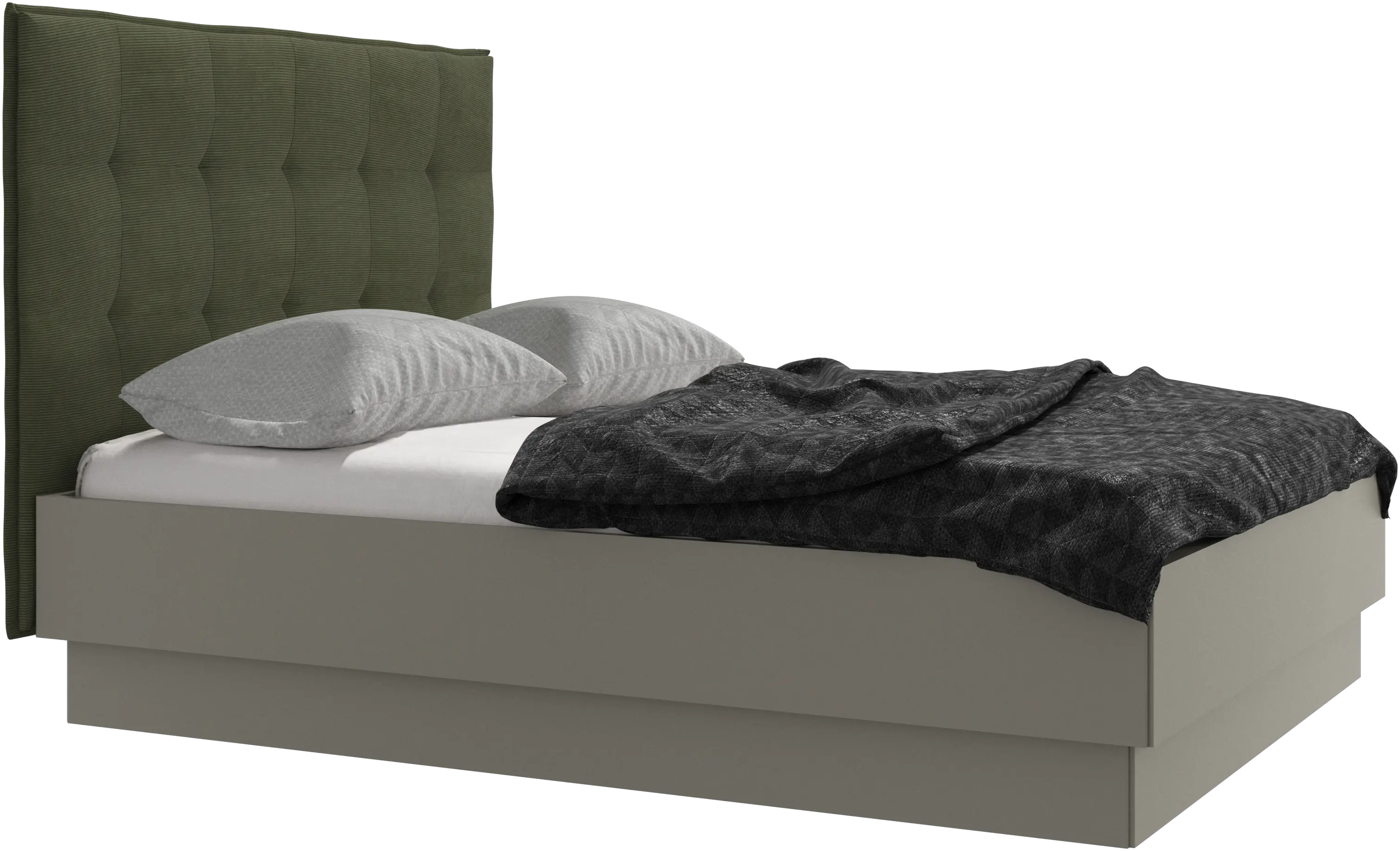 Lugano storage bed with lift-up frame and slats, excl. mattress