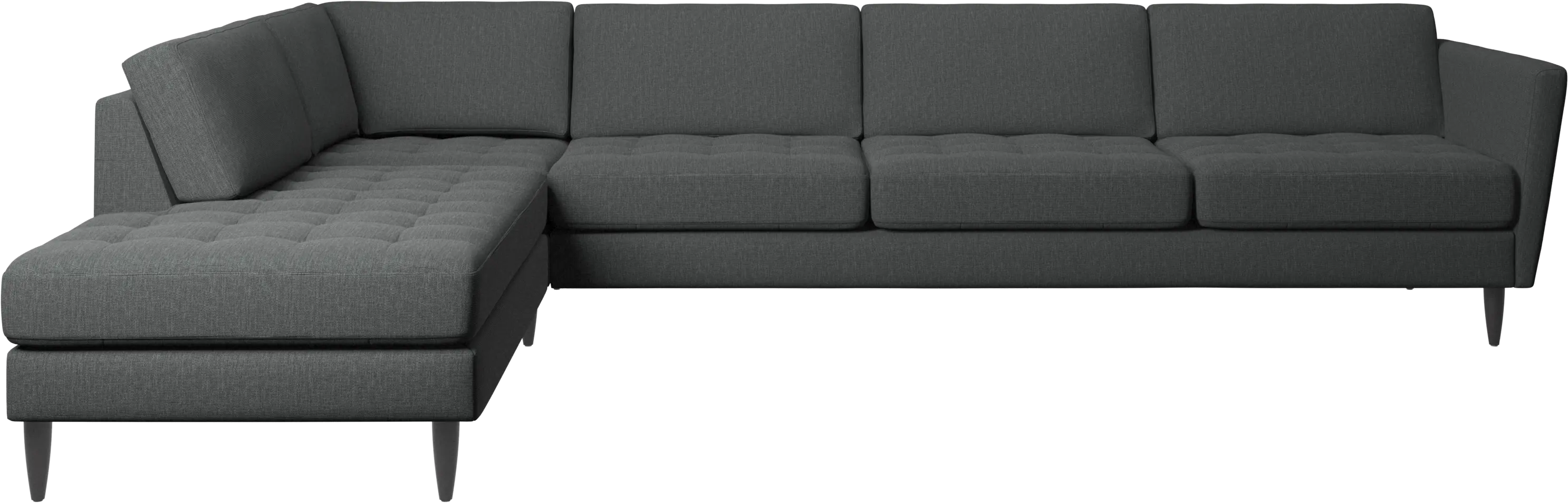 Osaka corner sofa with lounging unit, tufted seat