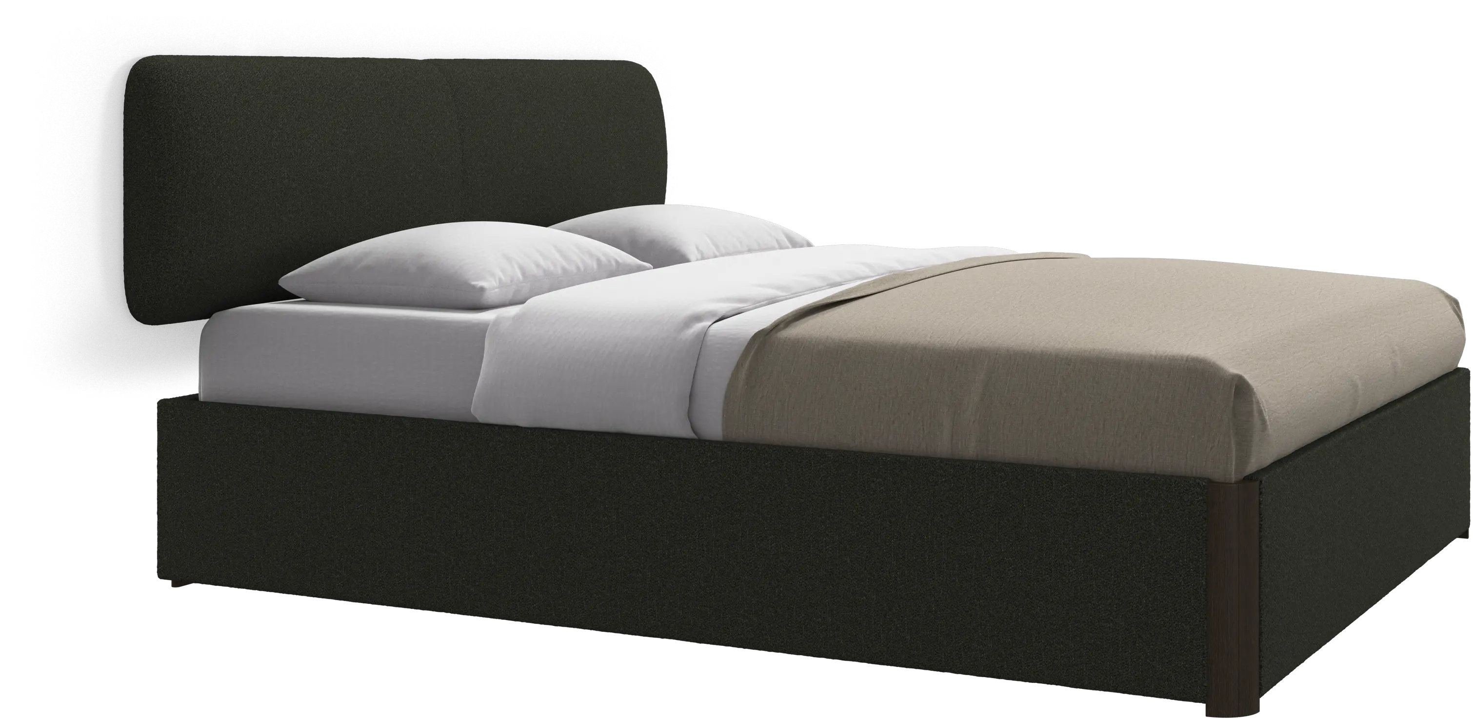 Element cama, cabecero montado en la pared, con láminas y solución de almacenamiento, excl. colchón