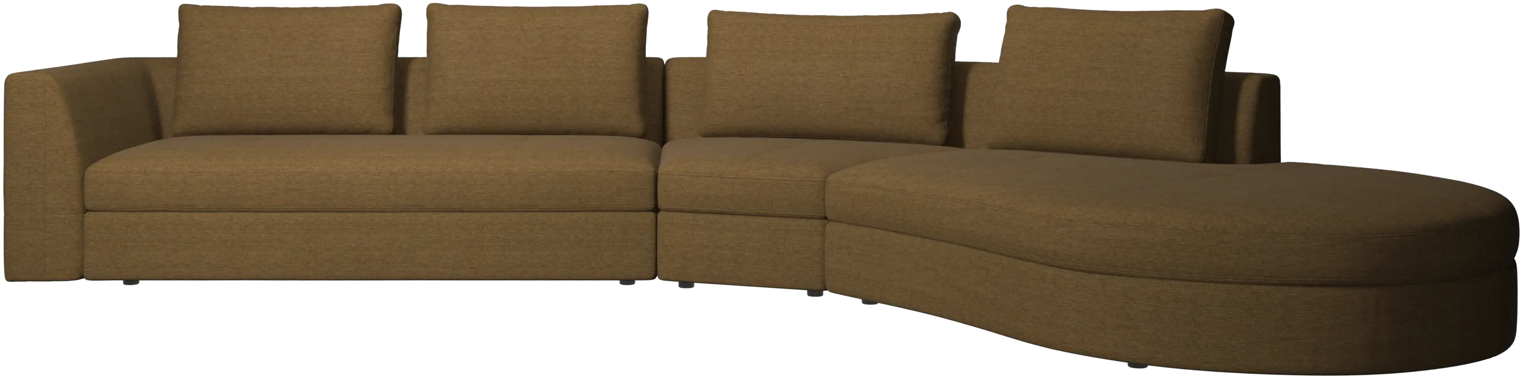 Bergamo sofa with round lounging unit,right