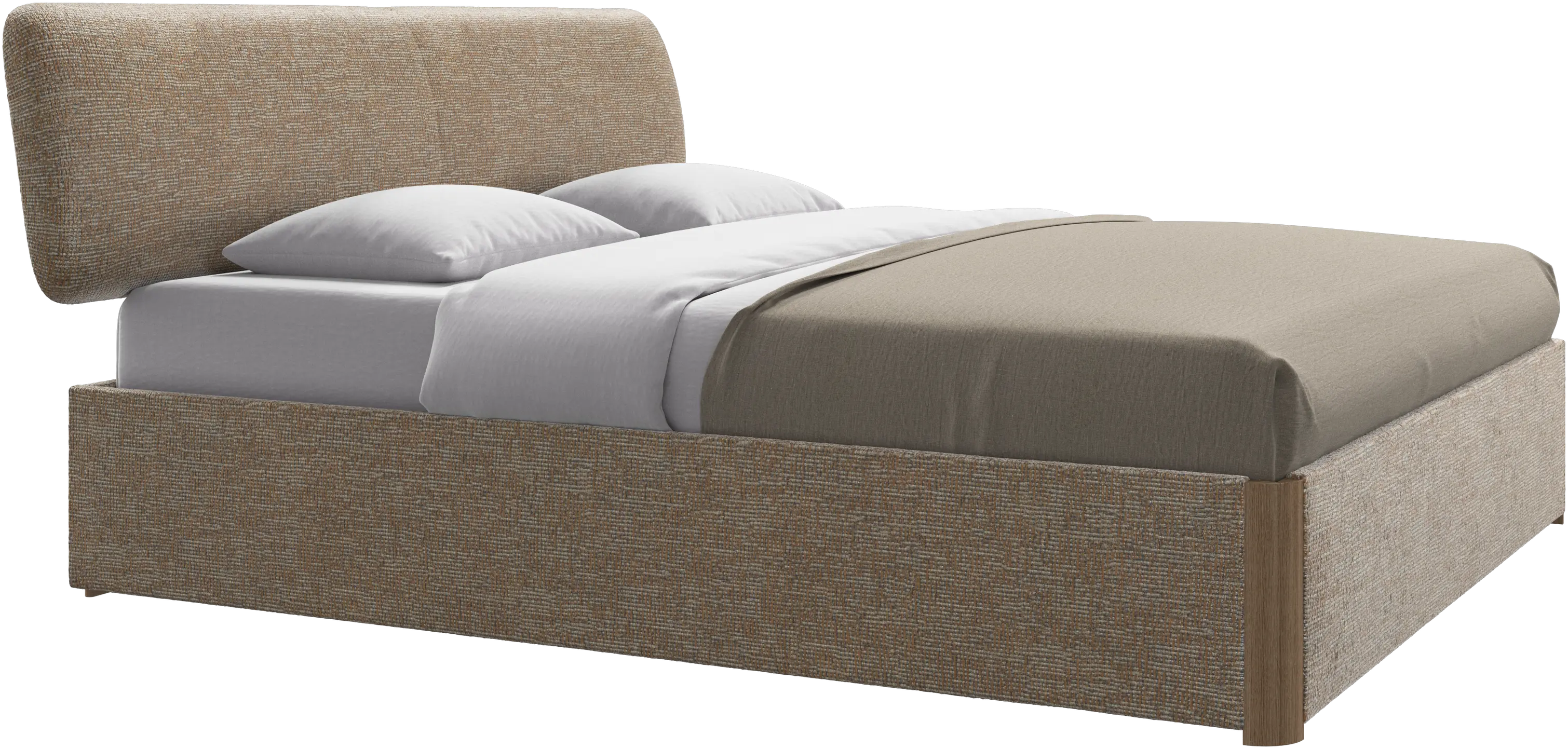 Element bed, bed-mounted headboard, with slats and storage solution, excl. mattress