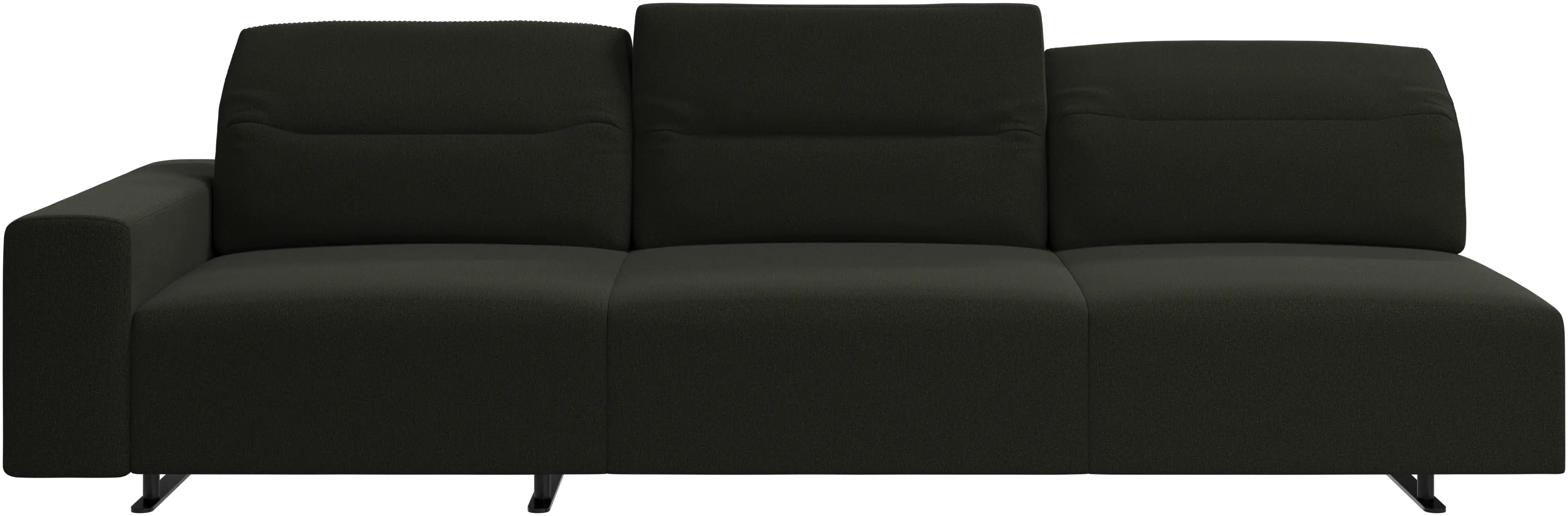 Hampton sofa with adjustable back and storage on the left side