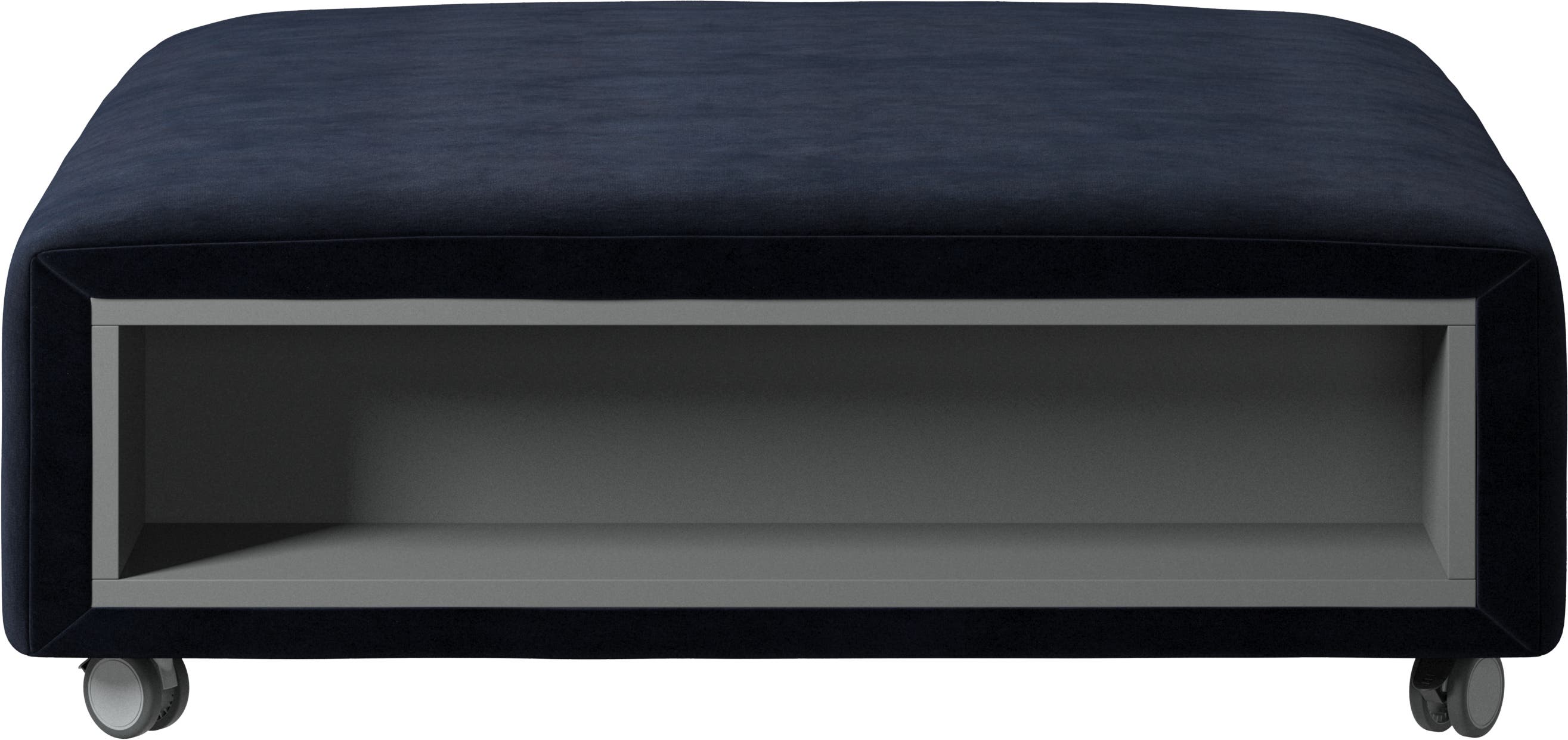 Hampton footstool on wheels with storage left and right sides