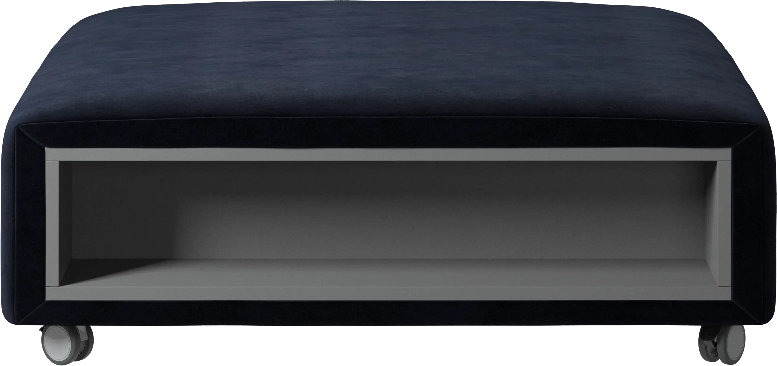 Hampton footstool on wheels with storage left and right sides