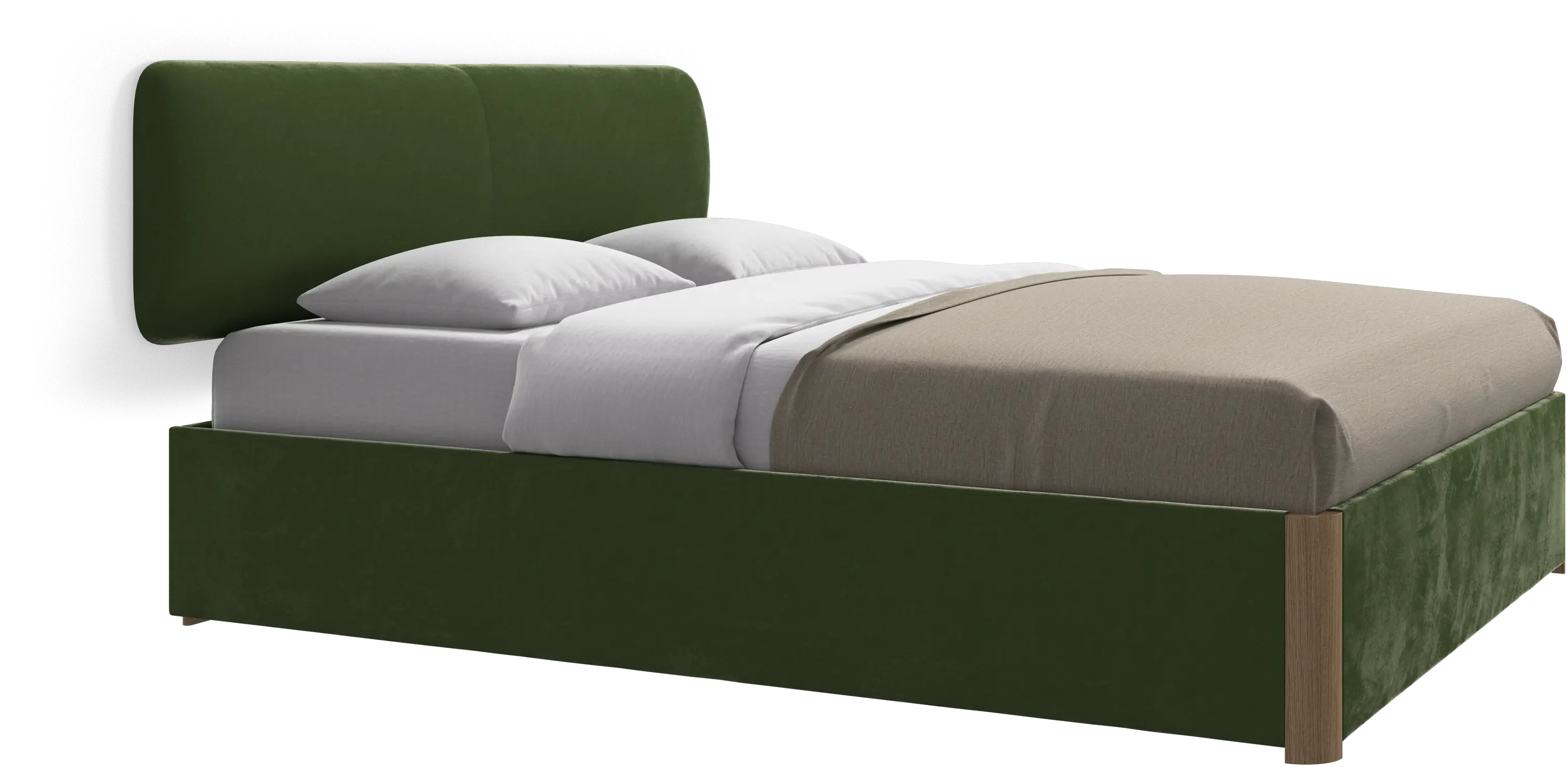 Element bed, wall-mounted headboard, with slats and storage solution, excl. mattress