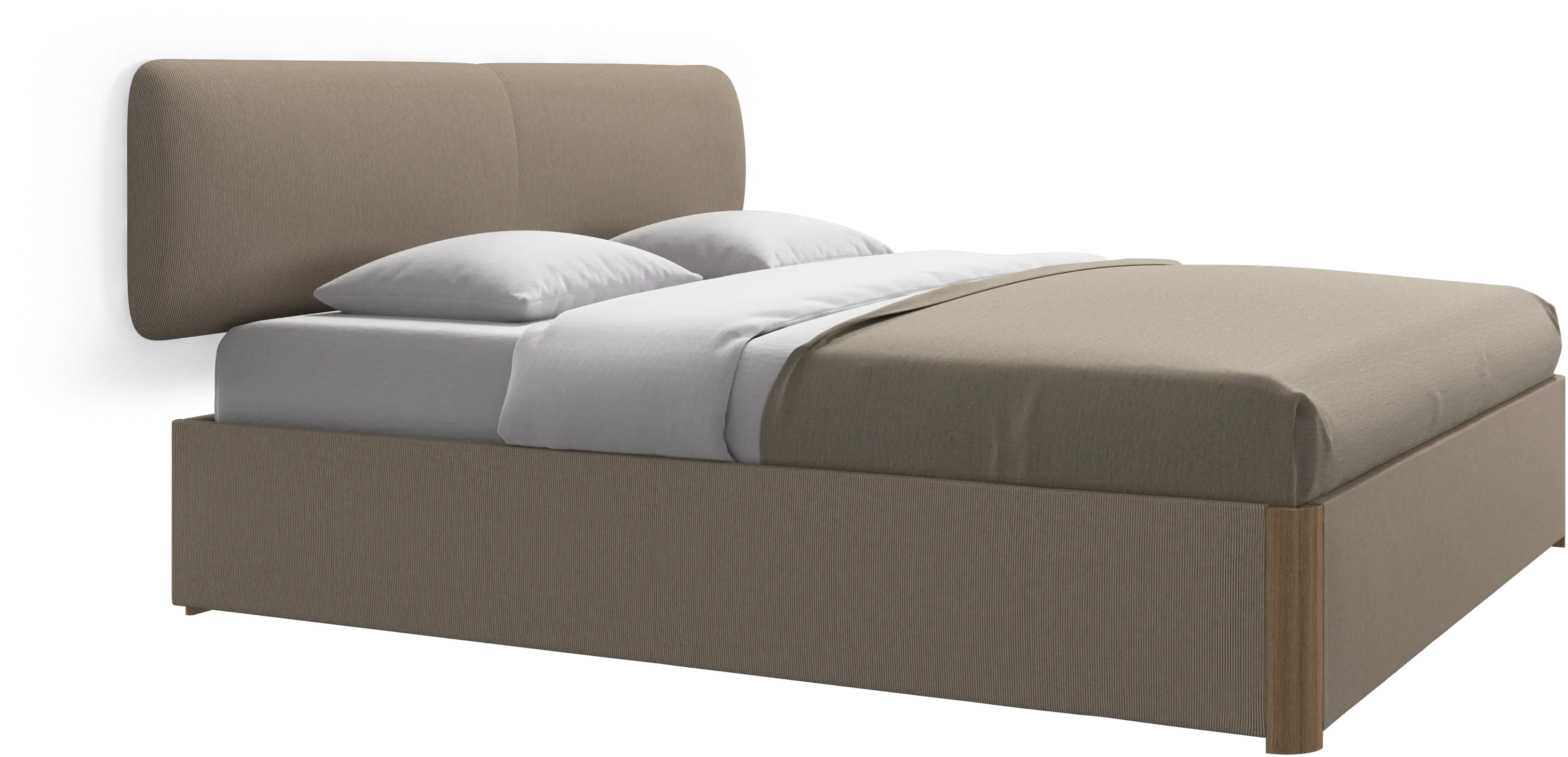 Element bed, wall-mounted headboard, with slats and storage solution, excl. mattress