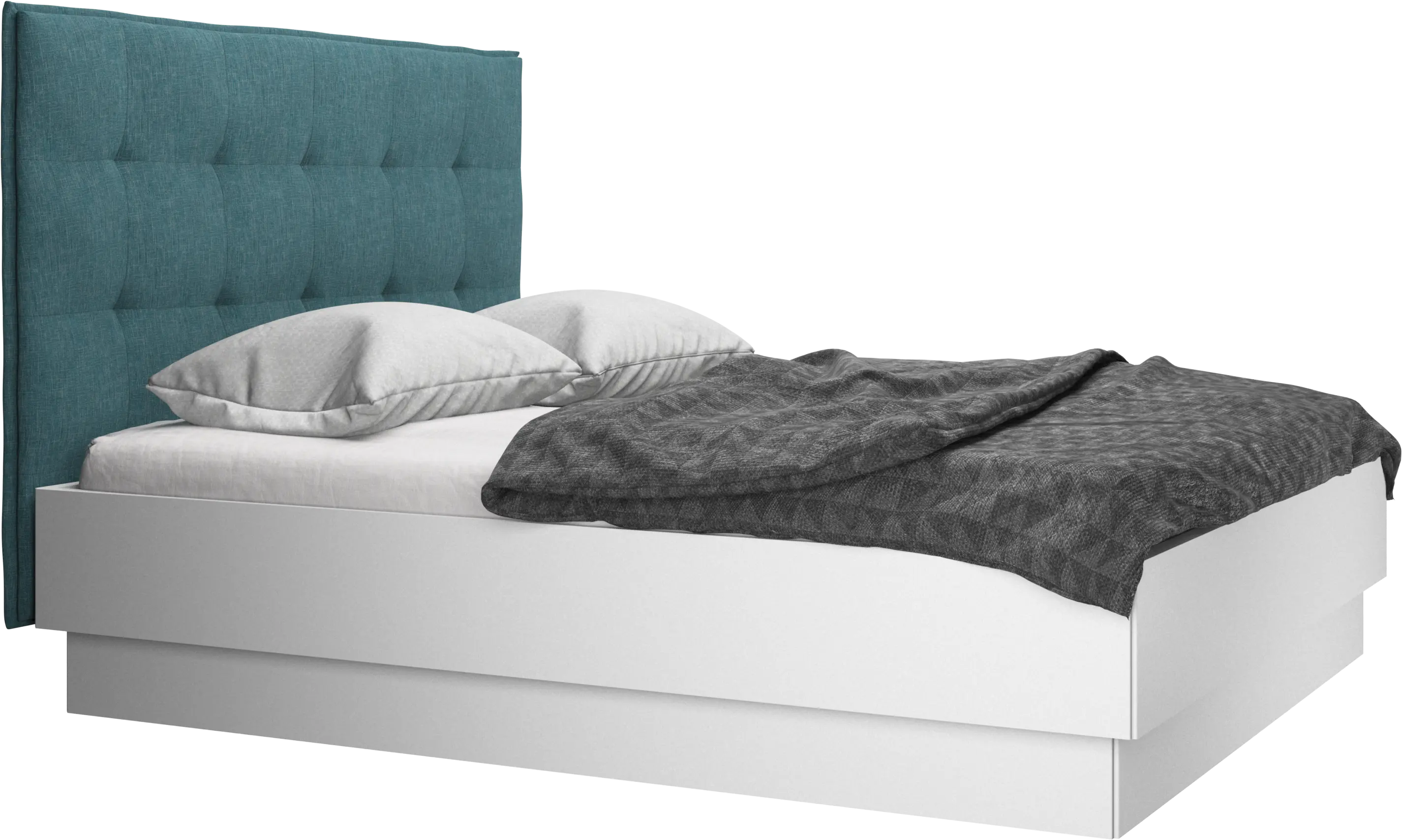 Lit Lugano avec rangement intégré, sommier inclus, hors matelas