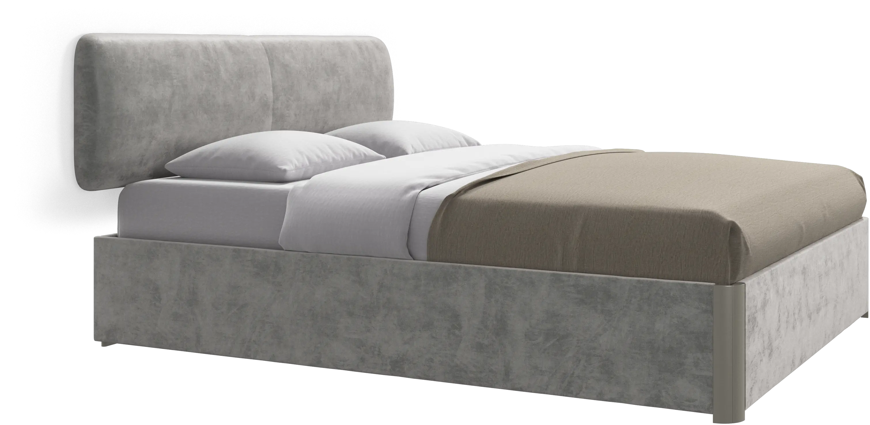 Element bed, wall-mounted headboard, with slats and storage solution, excl. mattress