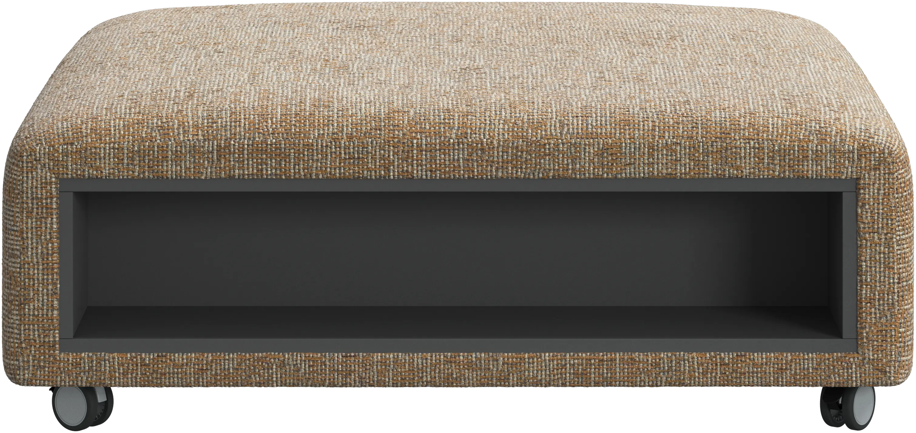 Hampton footstool on wheels with storage left and right sides