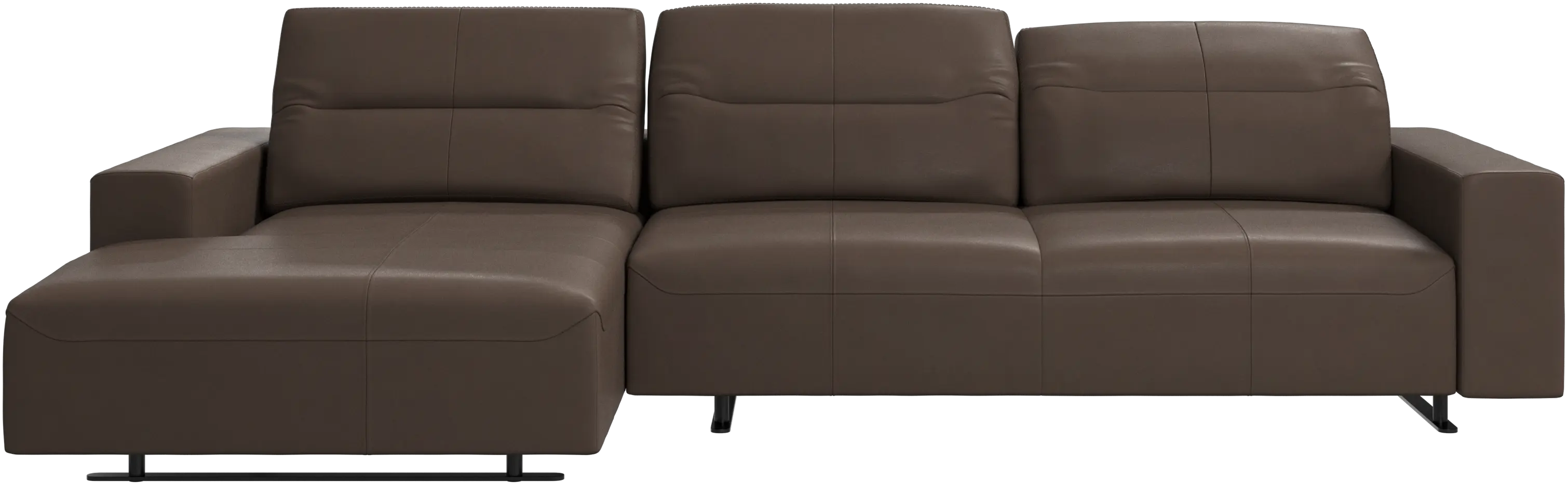 Hampton sofa with adjustable back and resting unit left side, storage right side
