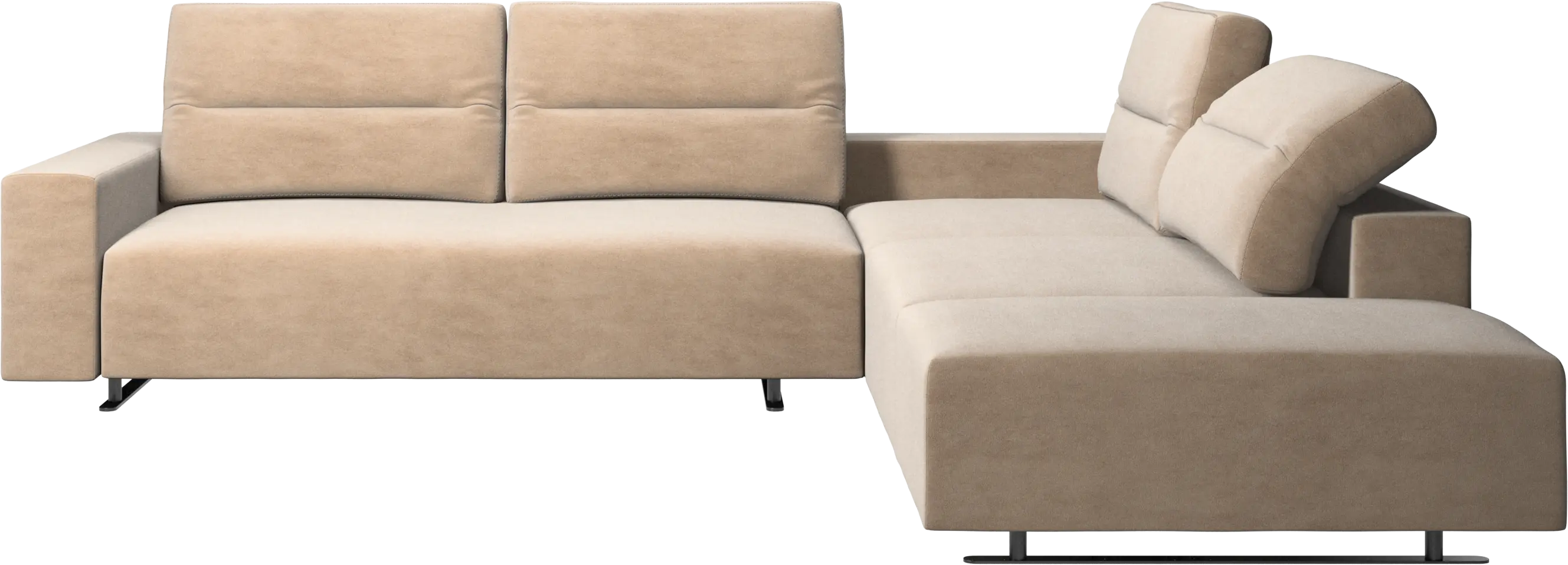 Hampton corner sofa with adjustable back and lounging unit