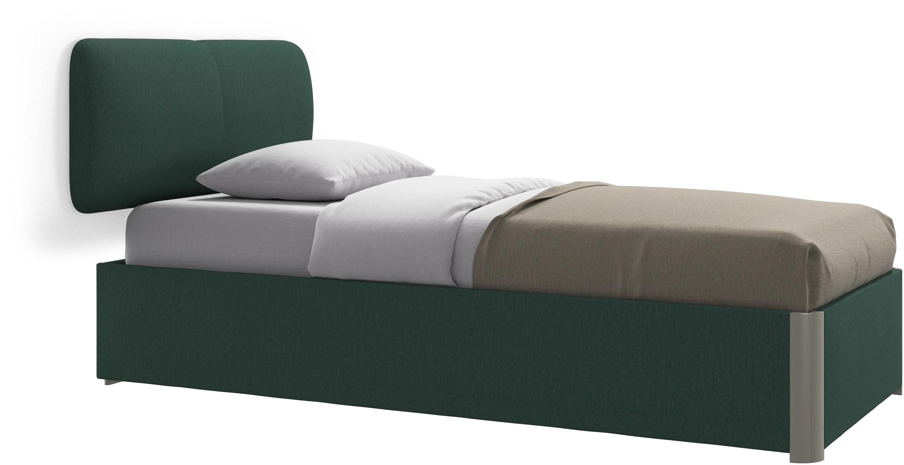 Element bed, wall-mounted headboard, with slats and storage solution, excl. mattress