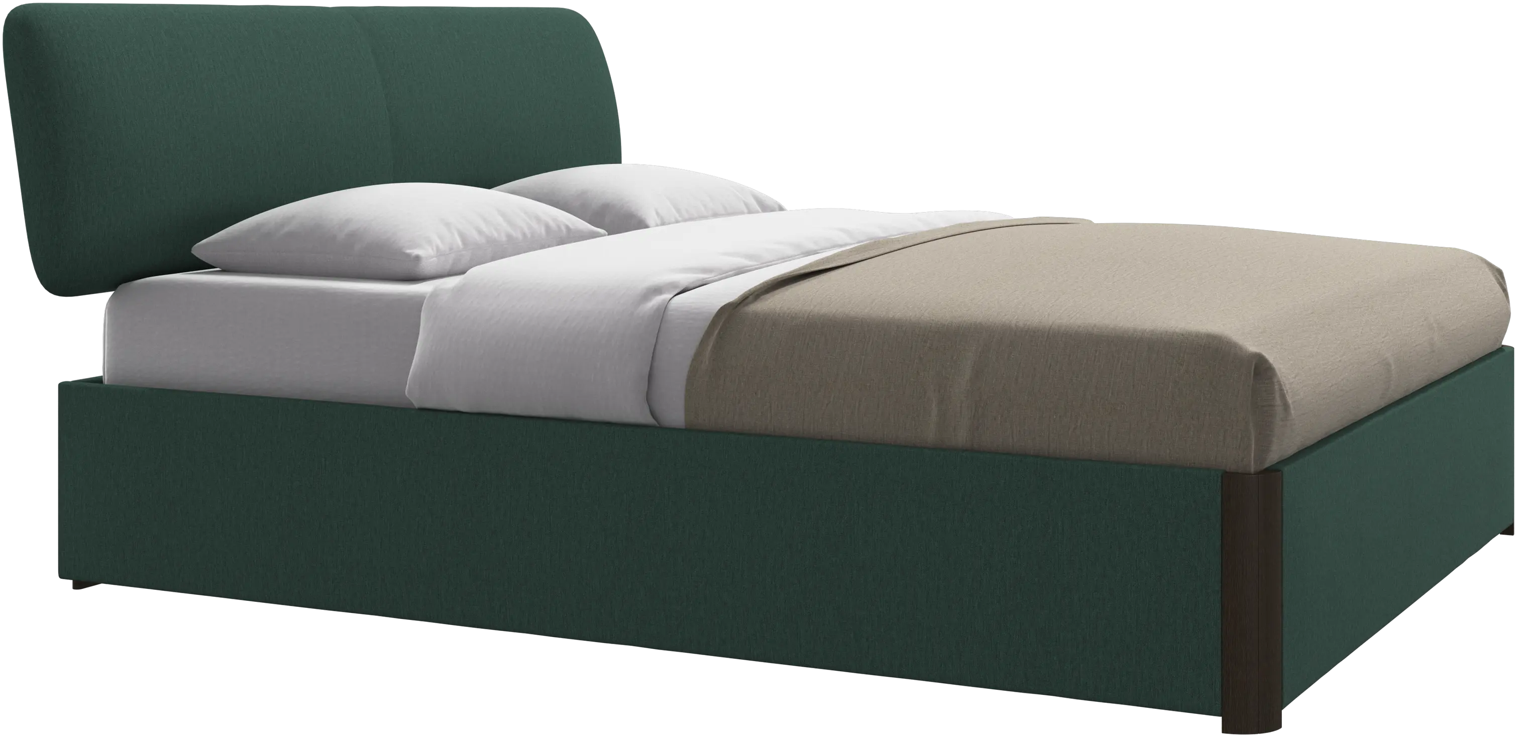 Element bed, bed-mounted headboard, with slats and storage solution, excl. mattress