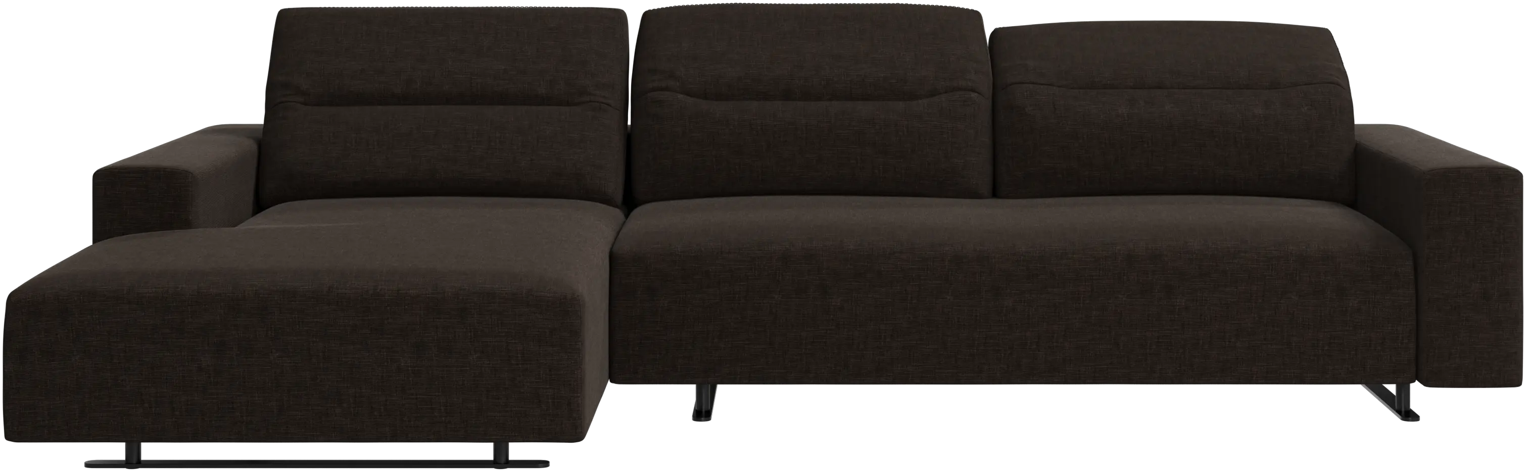 Hampton sofa with adjustable back and resting unit left side, storage right side