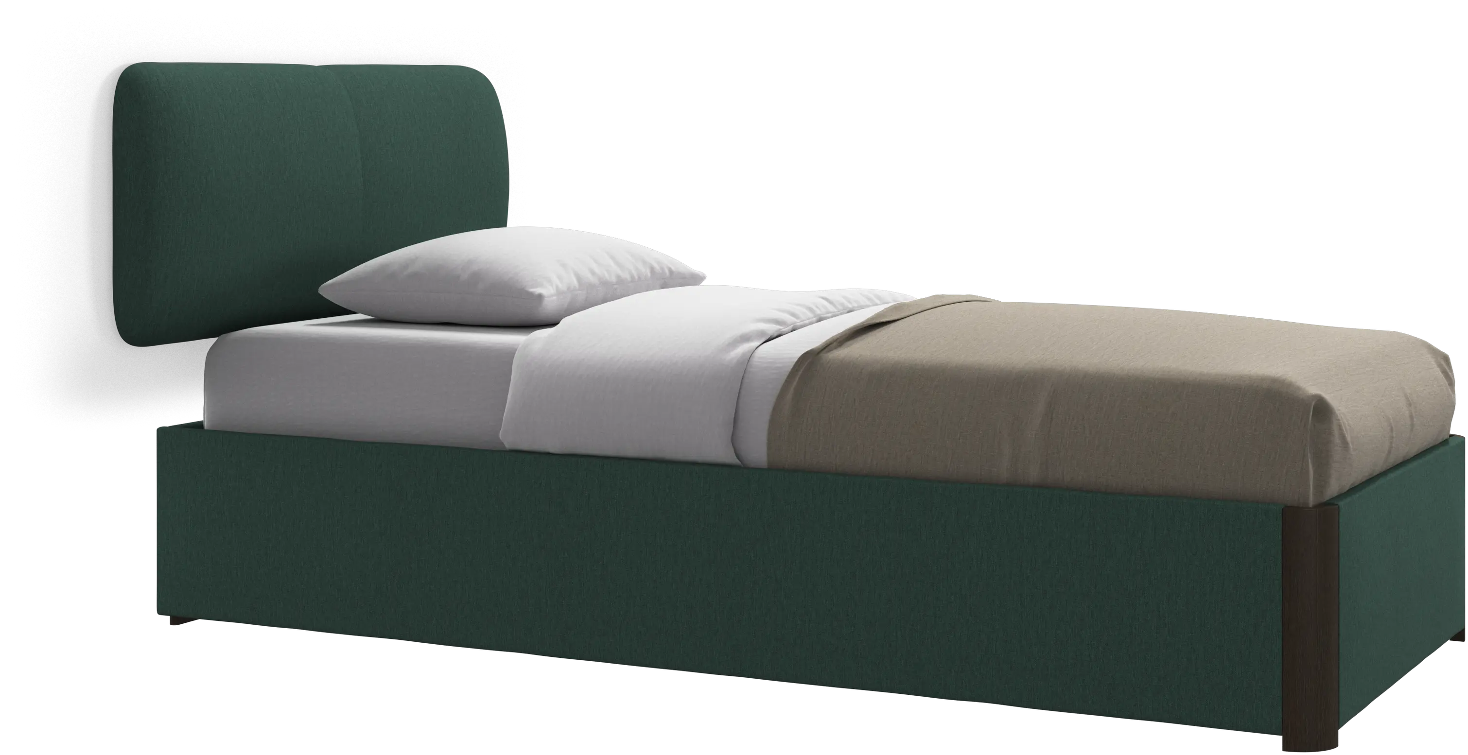 Element bed, wall-mounted headboard, with slats and storage solution, excl. mattress